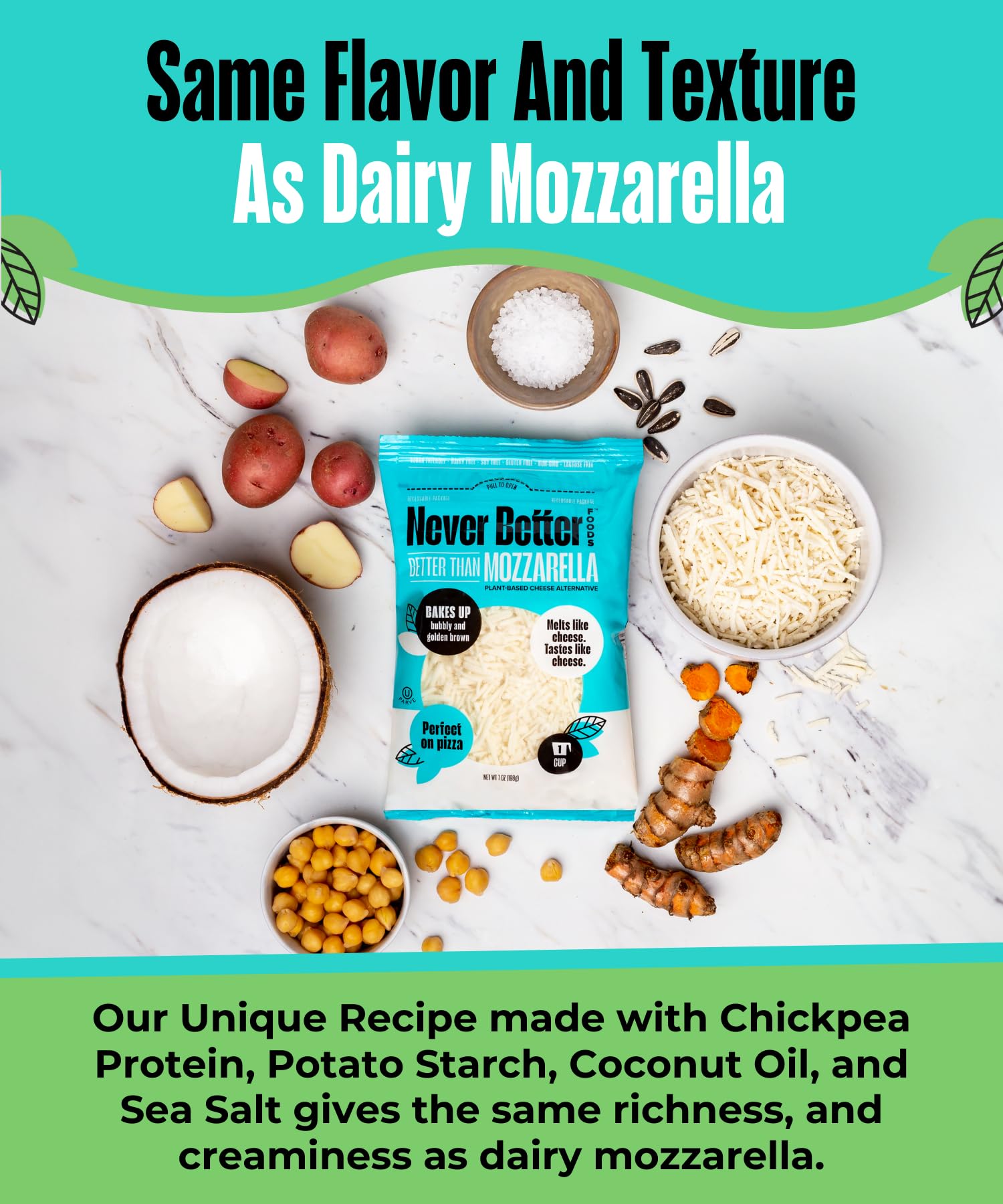 Vegan Cheese Variety Pack - Dairy Free Mozzarella & Cheddar Shreds (7 oz Bags) | Plant Based, Lactose Free, Low Fat, Allergen Free | Perfect for Pizza, Nachos & Keto Recipes
