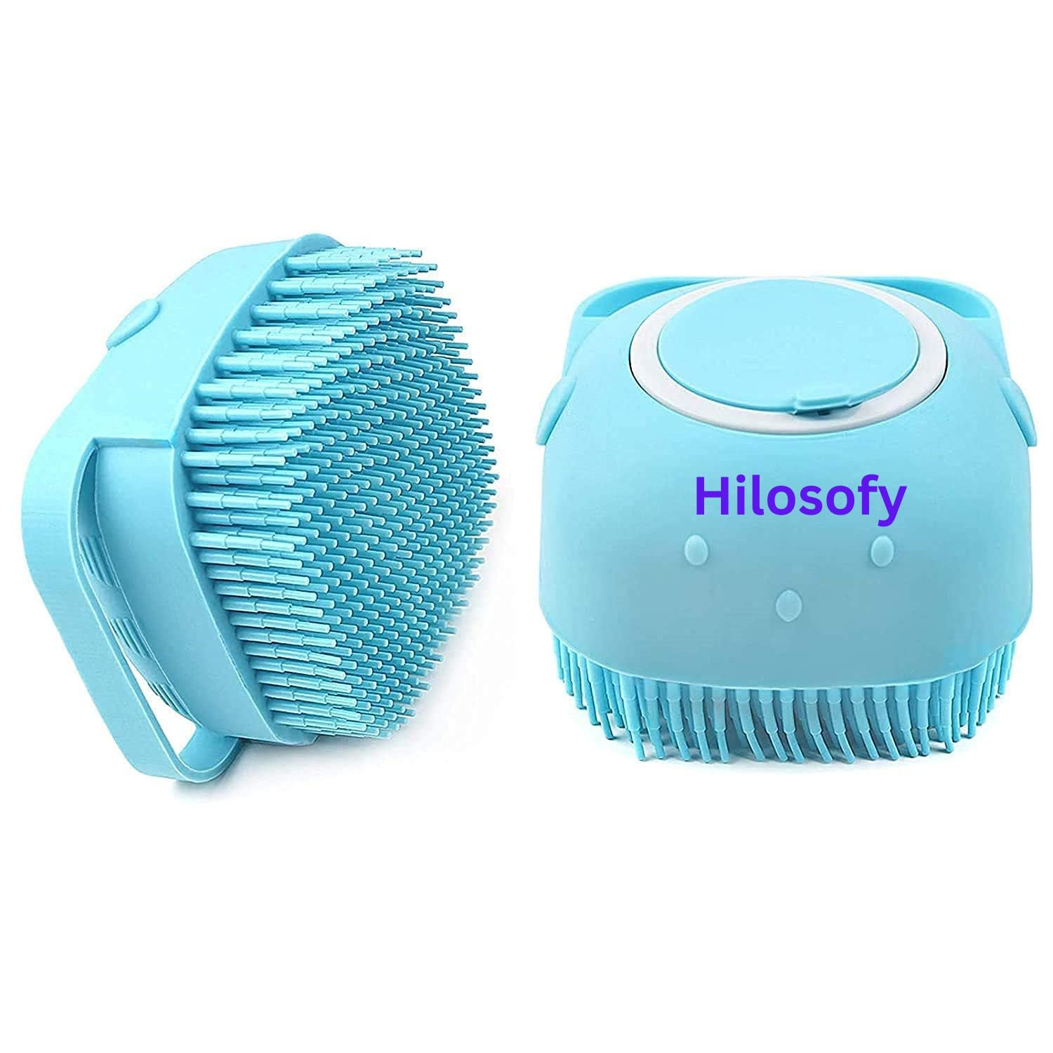 Hilosofy Silicone Soft Bath Body Brush with Shampoo Dispenser - Exfoliating Scrubber for Deep Cleaning & Gentle Massage - Perfect for Shower, Spa & Sensitive Skin Care
