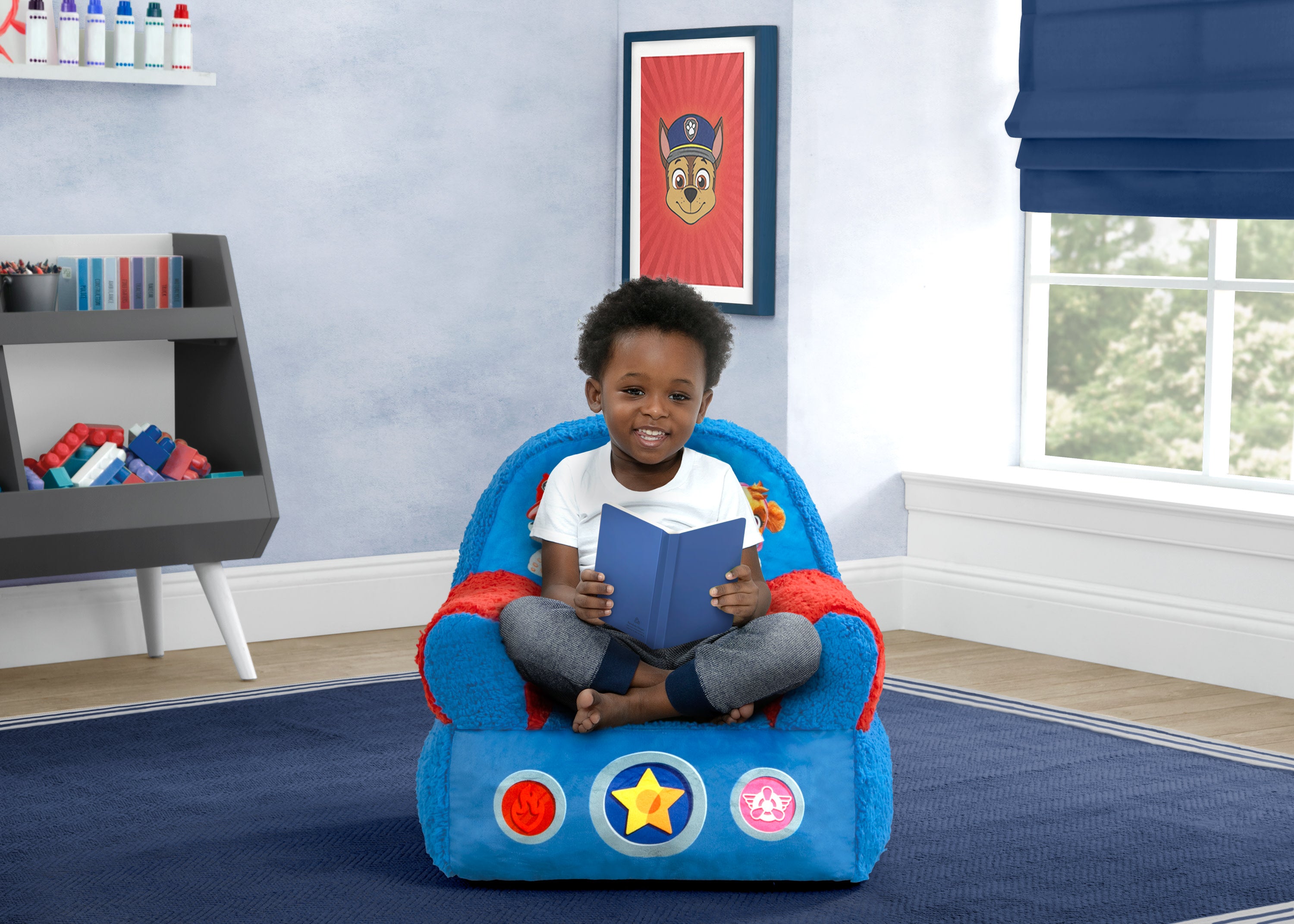 PAW Patrol Cozee Buddy Chair - Kids Plush Lounge Chair for Playroom, Bedroom & TV Time | Soft & Comfortable Toddler Seat for Boys & Girls