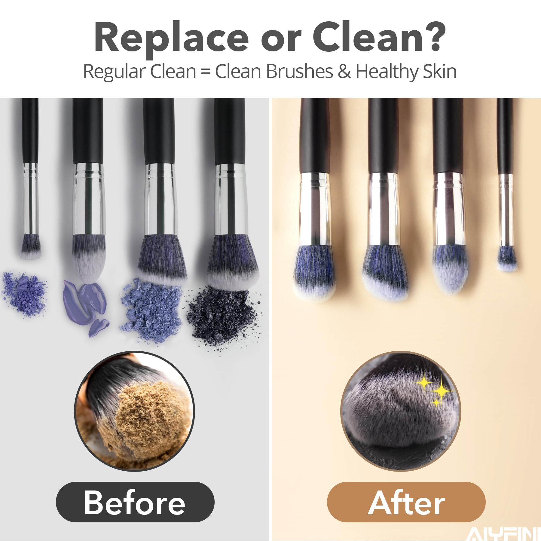 Alyfini Electric Makeup Brush Cleaner - Fast Cleaning for Brushes & Sponges | Portable Beauty Tool for Home & Travel