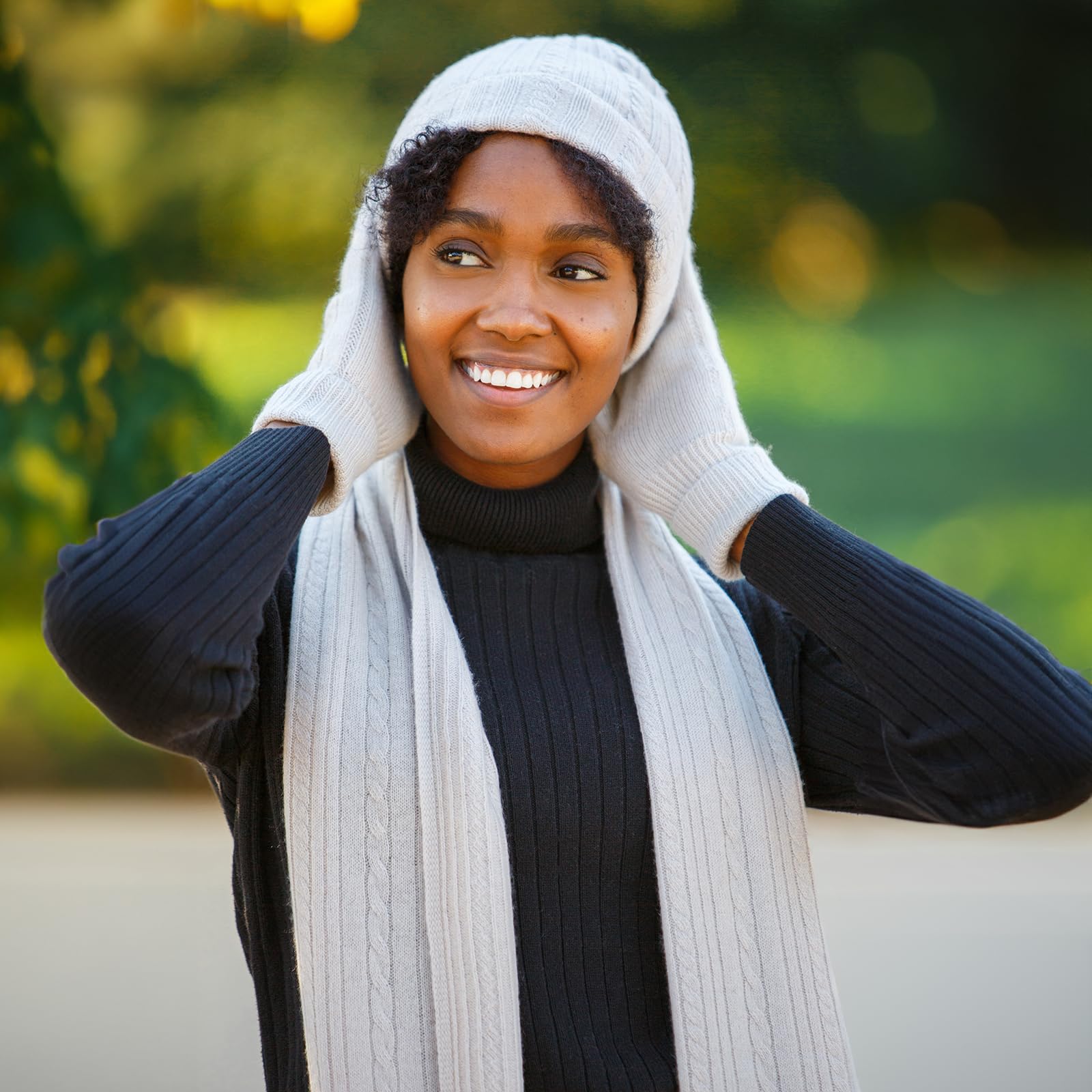 Fishers Finery 100% Pure Cashmere Cable Knit Winter Hat for Women & Men - Ultra Soft & Warm Beanie - Perfect for Cold Weather, Skiing & Outdoor Activities