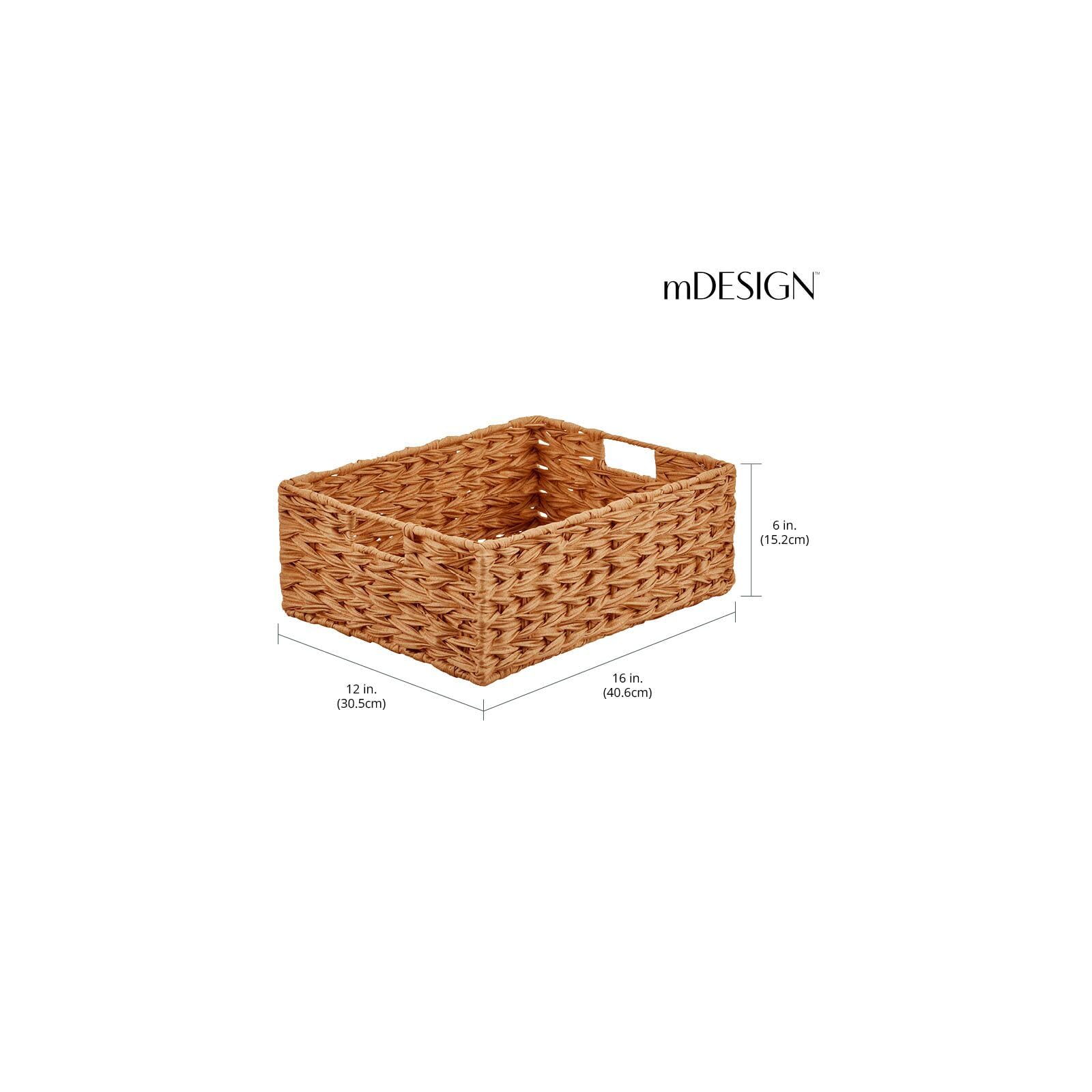 mDesign 6-Pack Storage Baskets Set - Organizer for Bathroom, Bedroom & Wardrobe - Perfect for Clothes, Shoes & Accessories in Camel Brown - Ideal for Home Organization & Space Saving