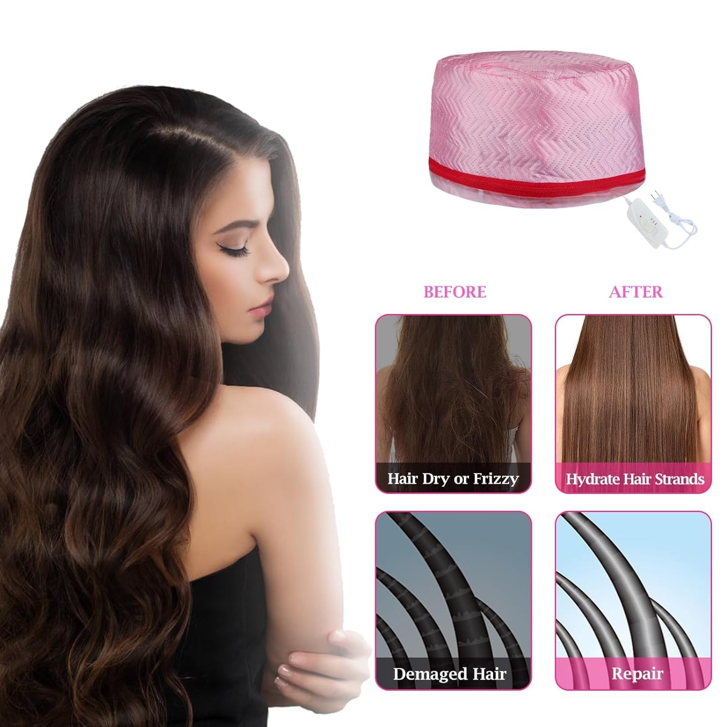 Sweetpea Fx Heat Cap for Deep Conditioning - Adjustable Hair Steamer for Natural Hair at Home, Premium Material for Deep Conditioner & Hot Oil Treatment - Perfect for Salon-Quality Hair Care & Relaxing Spa Days