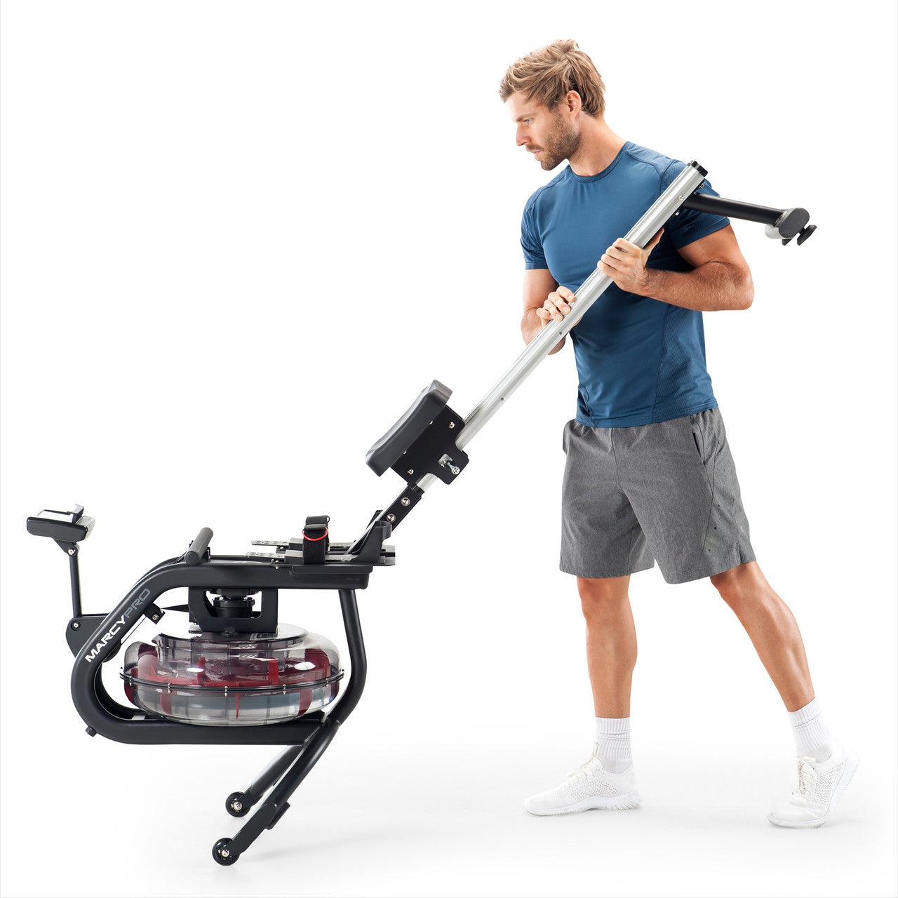 Marcy NS-6023RW Indoor Water Rowing Machine for Home Gym - Full Body Workout Equipment for Cardio & Strength Training | Perfect for Small Spaces & Apartment Fitness