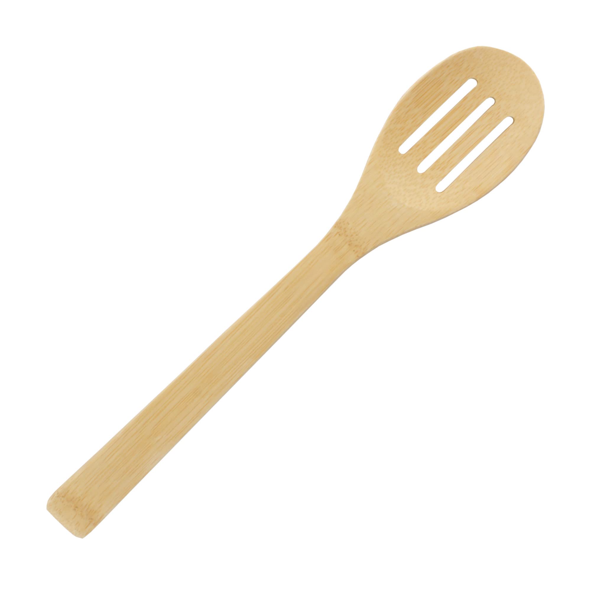 Bamboo Cooking Utensils Set - 5 Piece Natural Wooden Slotted Spoon & Kitchen Tools for Healthy Cooking | Perfect for Stirring, Serving, and Sauteing Vegetables, Pasta & Soups