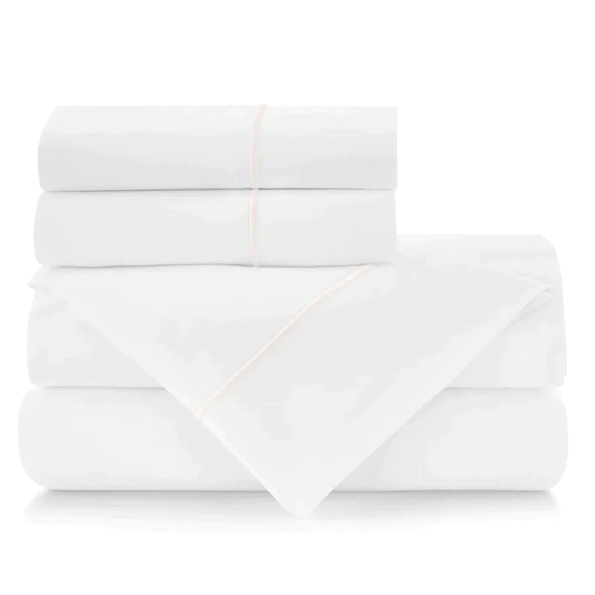 Luxury Embroidered Percale Sheet Set - 100% Cotton, 600 Thread Count, Queen Size - Perfect for Master Bedroom, Guest Room & Hotel Use