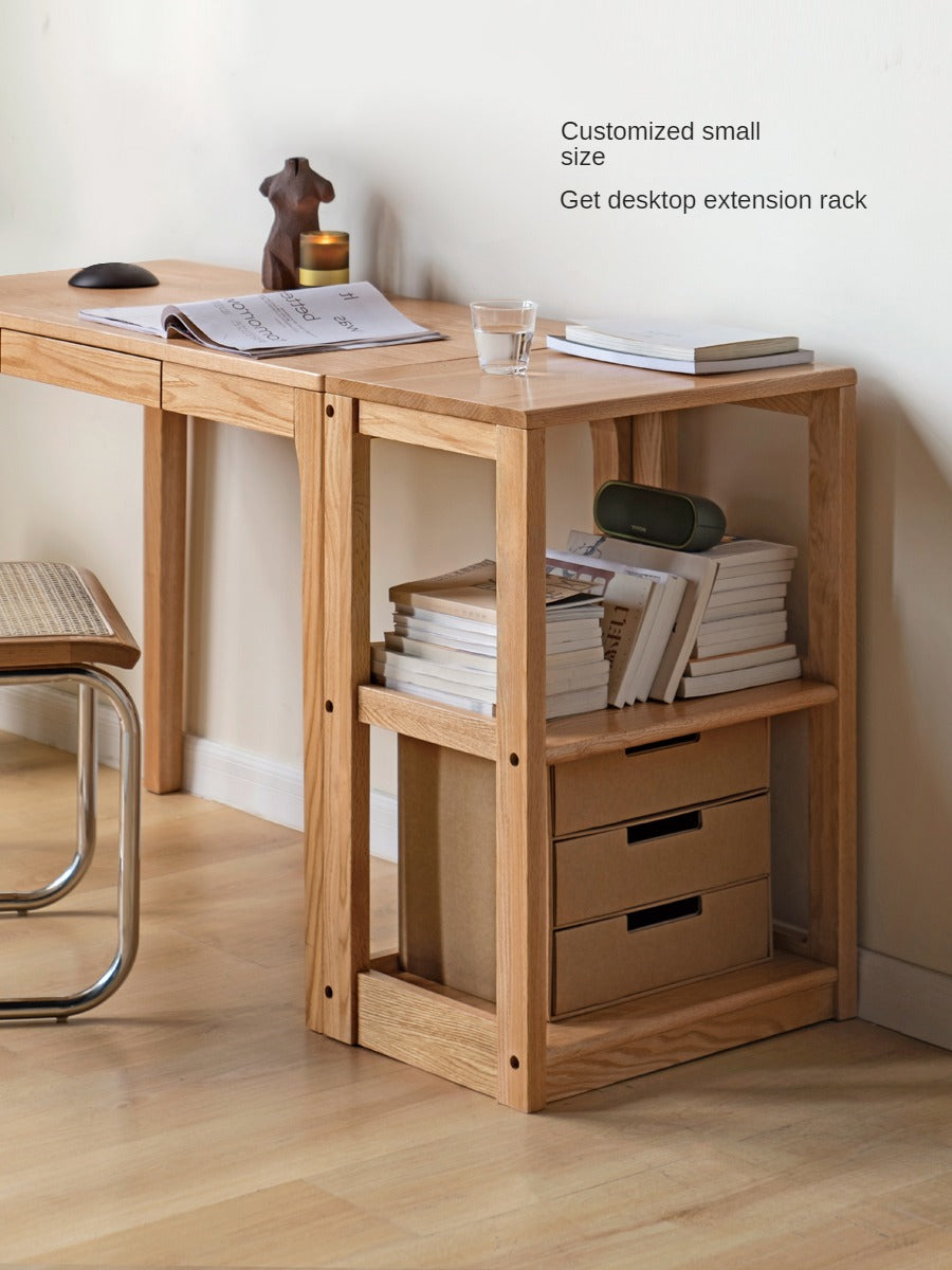 Solid Oak Wood 5-Tier Bookshelf - Sturdy Multi-Layer Bookcase for Home Office, Living Room & Library Storage