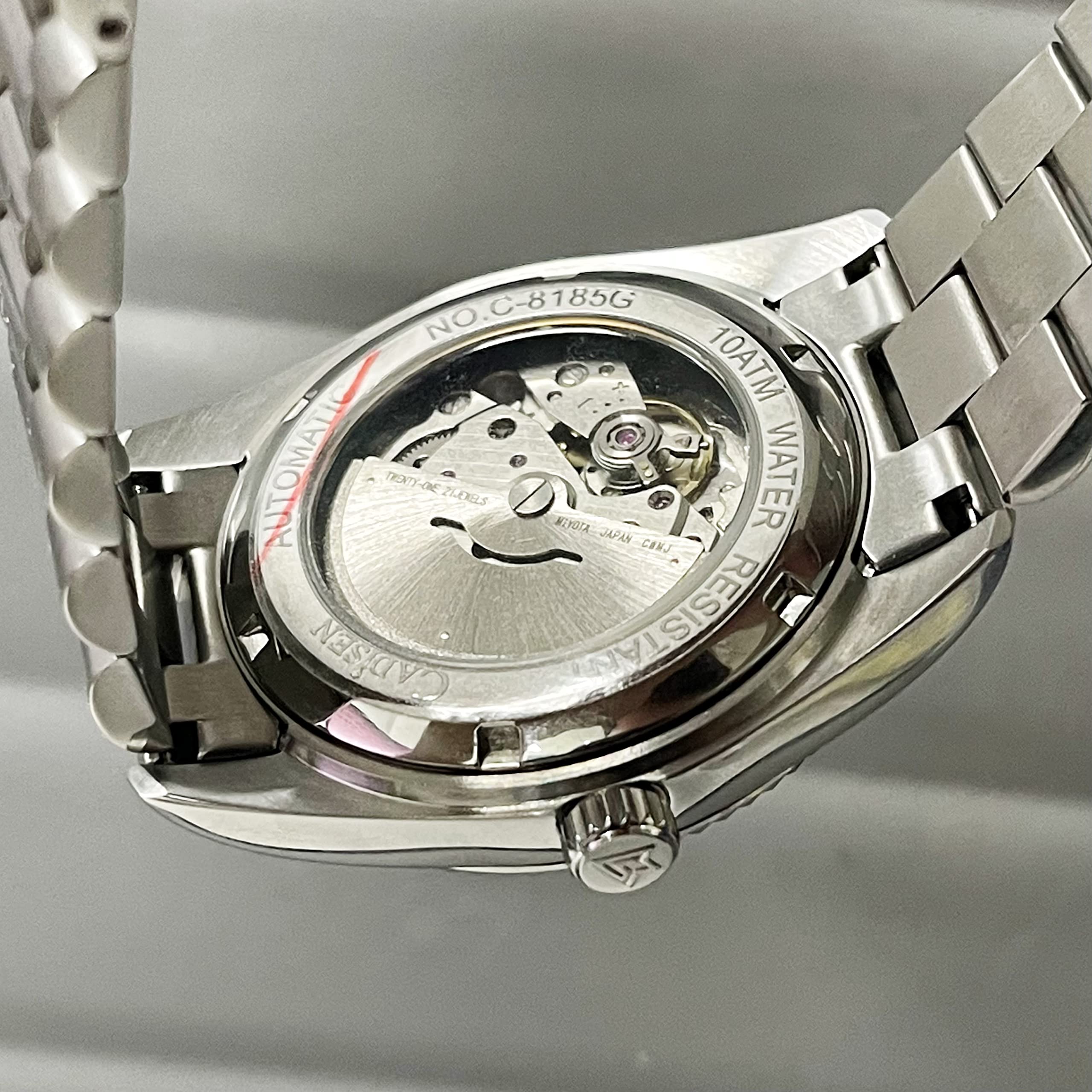 CADISEN Men's Automatic Mechanical Watch with MIYOTA 8285 Movement, Sapphire Crystal, 50M Waterproof - Perfect for Business, Casual & Outdoor Activities