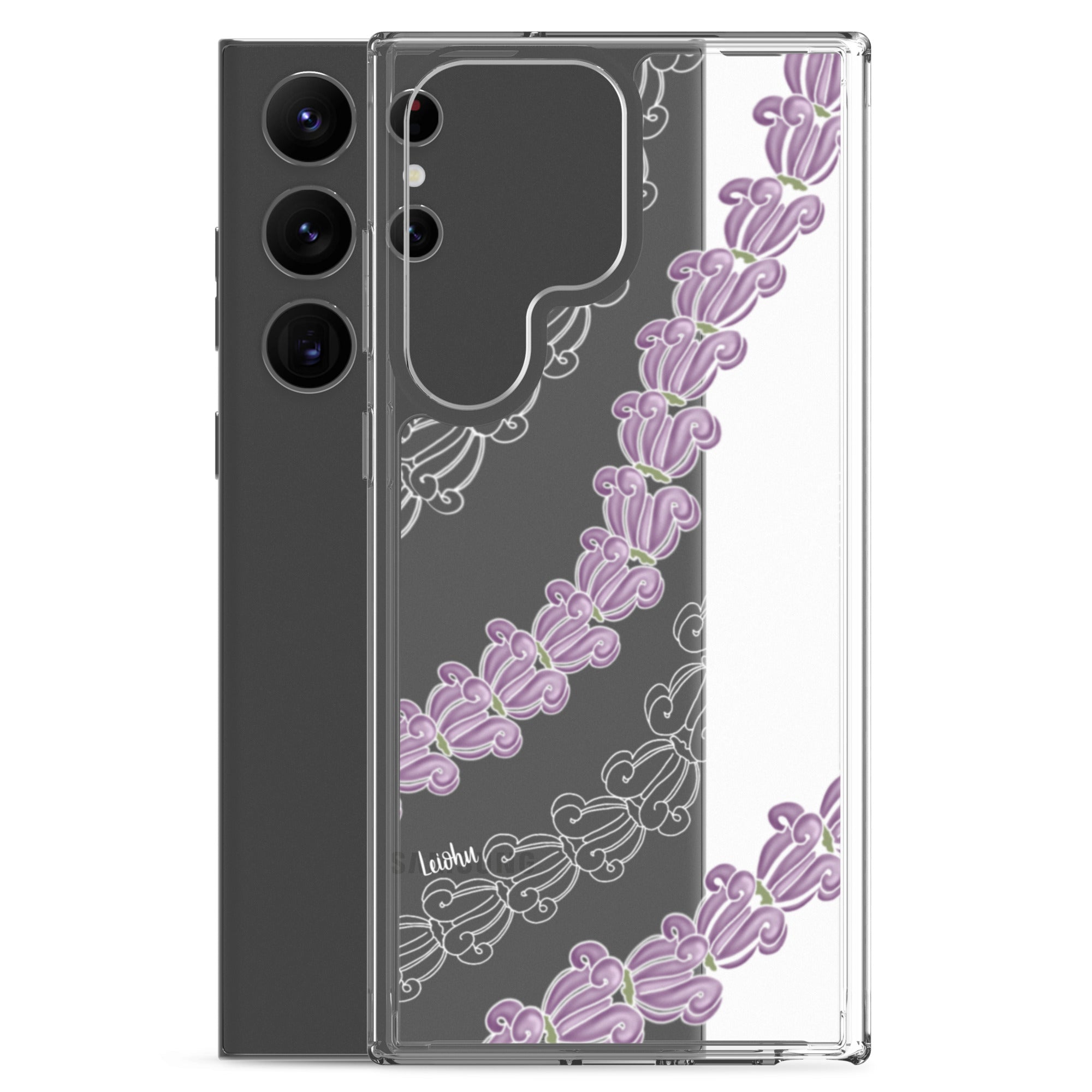 Samsung Clear Phone Case with Crown Lei Design - Slim Protective Cover for Samsung Galaxy [Model] - Perfect for Parties, Festivals, and Everyday Use