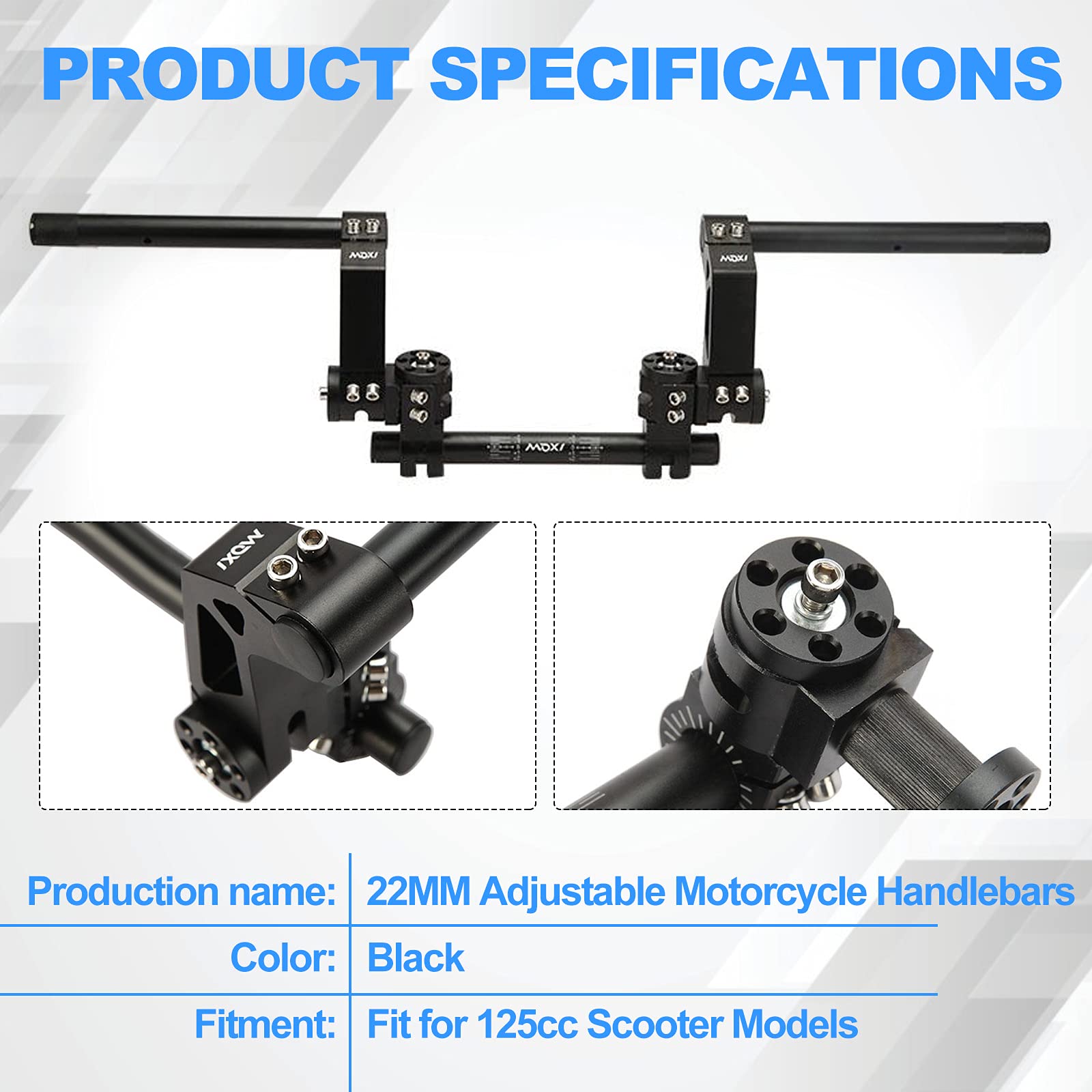 **22MM Adjustable Motorcycle Handlebars - 7/8