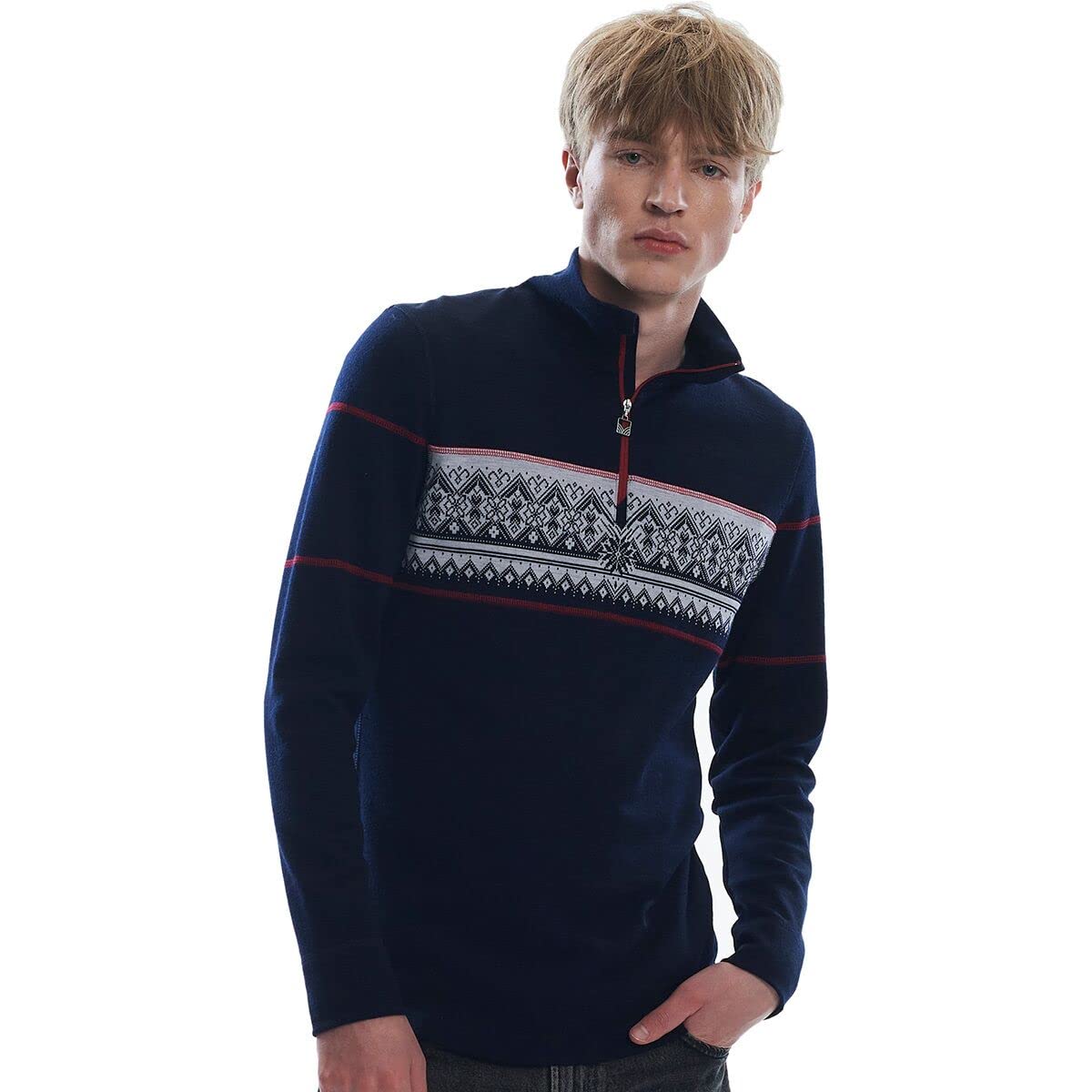 Dale of Norway Moritz Men's 100% Merino Wool Quarter Zip Knit Sweater - Warm Winter Pullover for Outdoor Activities & Casual Wear