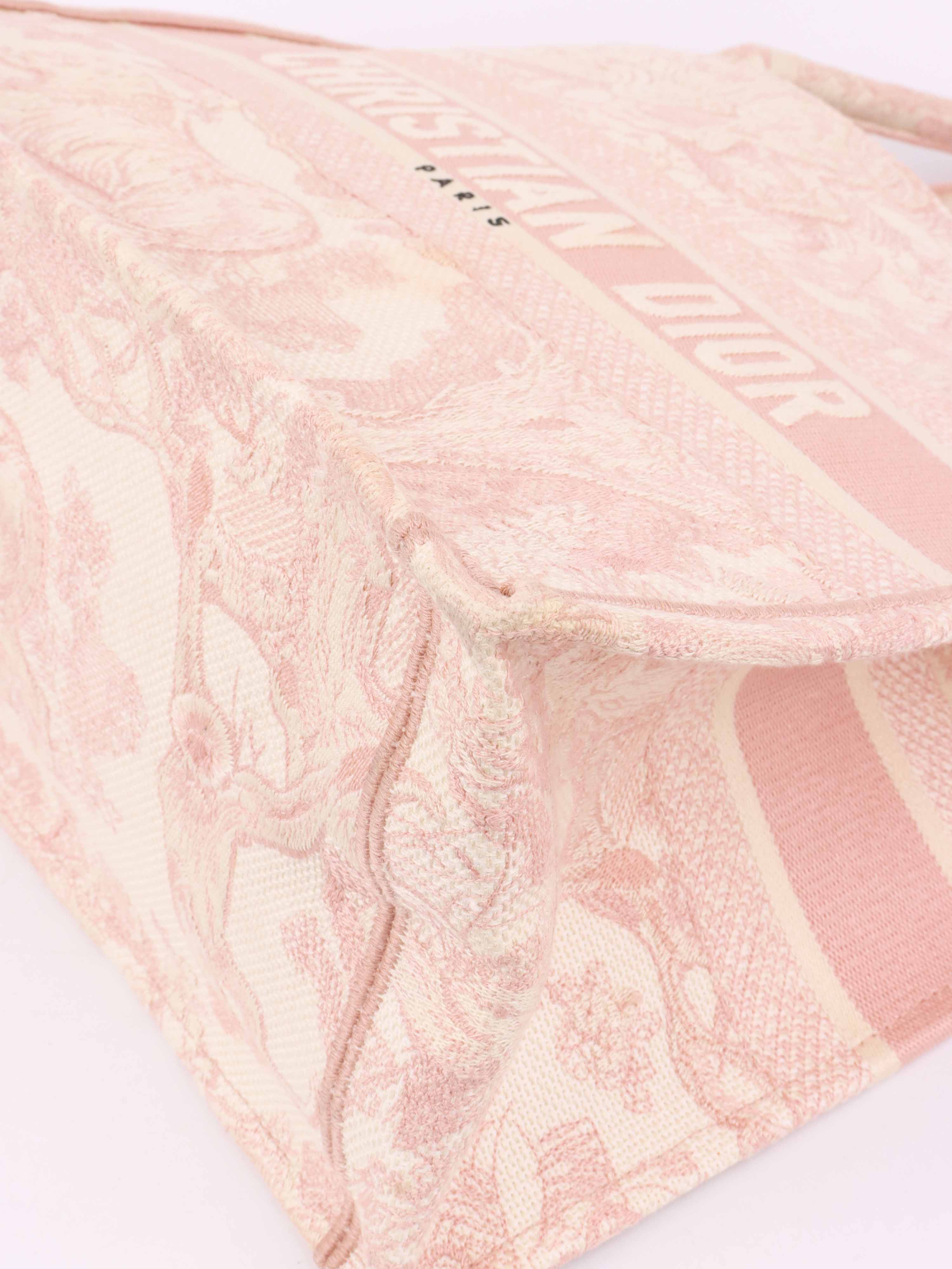 Dior Pink & Cream Medium Book Tote Bag - Luxury Designer Handbag for Women | Perfect for Work, Travel & Everyday Use