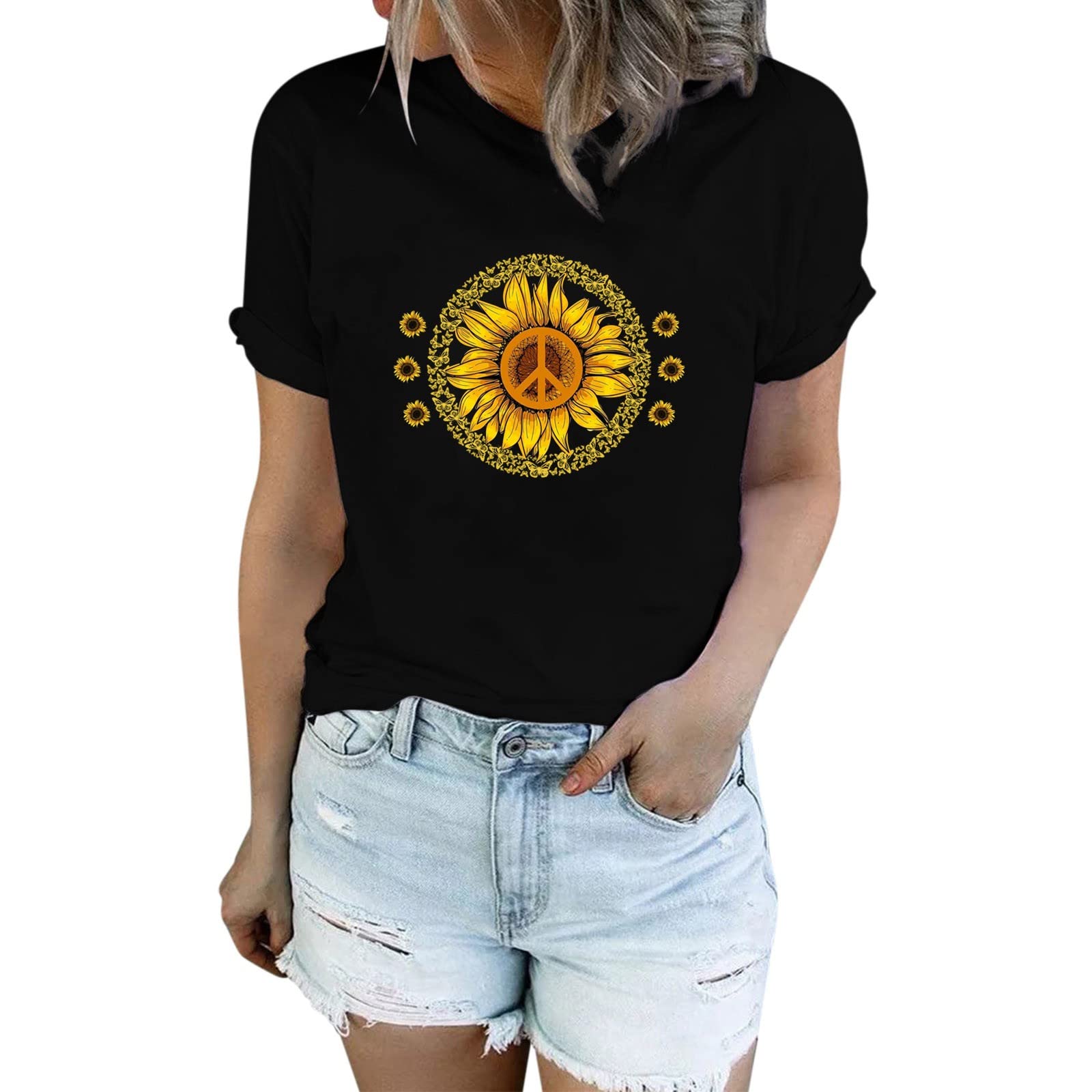Women's Sleeveless Sunflower & Dandelion Print Tops - Cute Graphic Summer Shirts with Tummy Coverage | Perfect for Beach Outings, Casual Wear & Vacation Outfits
