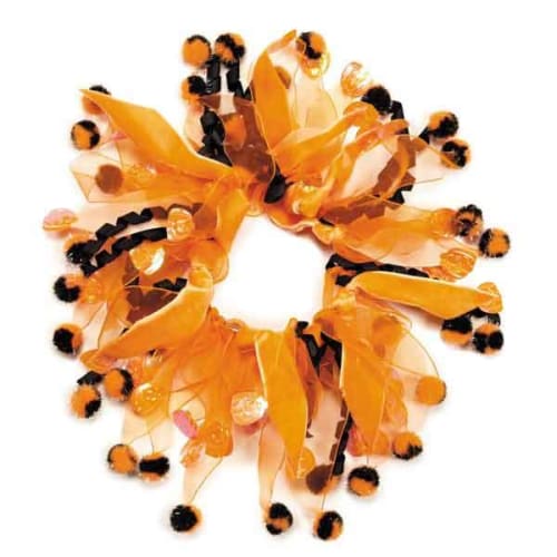 **Aria Halloween Scrunchy Pompom Party Dog Collar – Cute Pet Costume Accessory for Halloween & Dress-Up Parties**