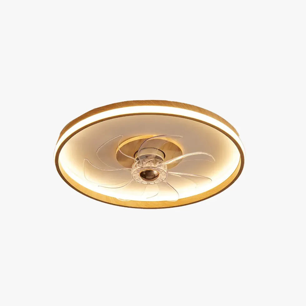 Warm Toned Invisible Ceiling Fan with Light - Energy Efficient Flush Mount Fan for Bedroom, Living Room & Office - Quiet Operation & Dimmable LED Lighting
