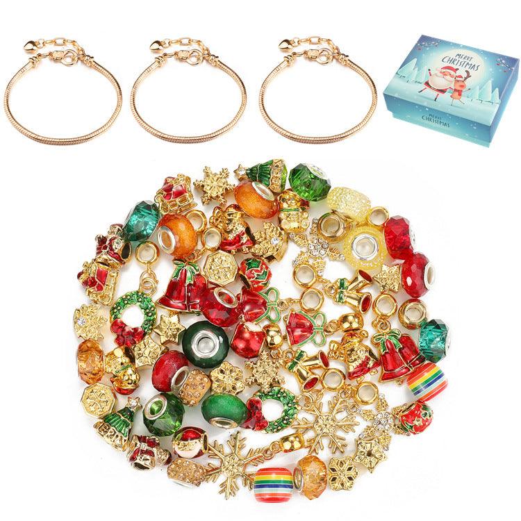 Christmas Beads Alloy Large Hole Beads DIY Jewelry Making Kit - Perfect for Holiday Crafts, Bracelets & Necklaces