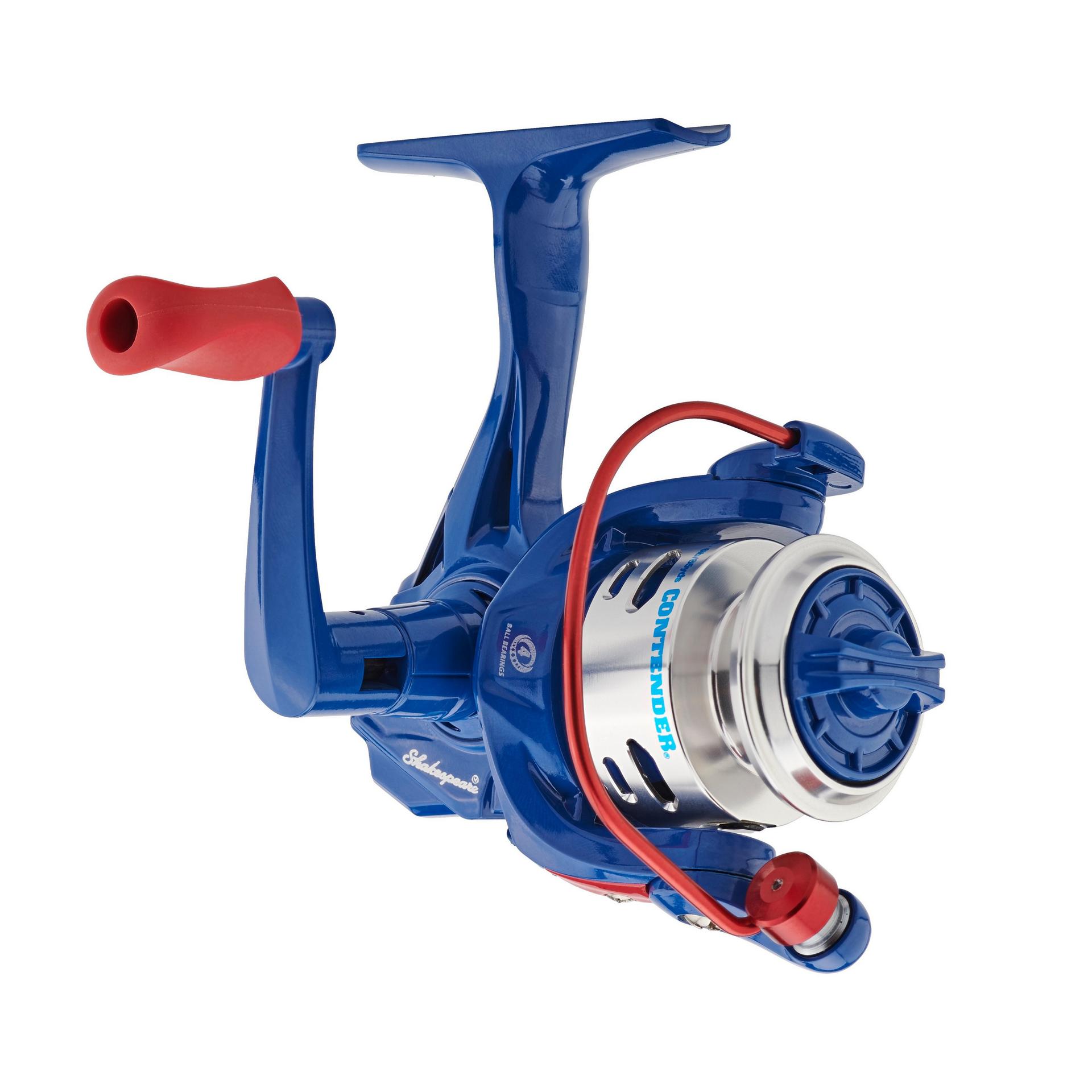 Contender® Spinning Fishing Reel - Lightweight Blue Saltwater Freshwater Reel with Smooth Drag System for Bass, Trout, and Saltwater Fishing | Perfect for Shoreline, Boat, and Kayak Anglers