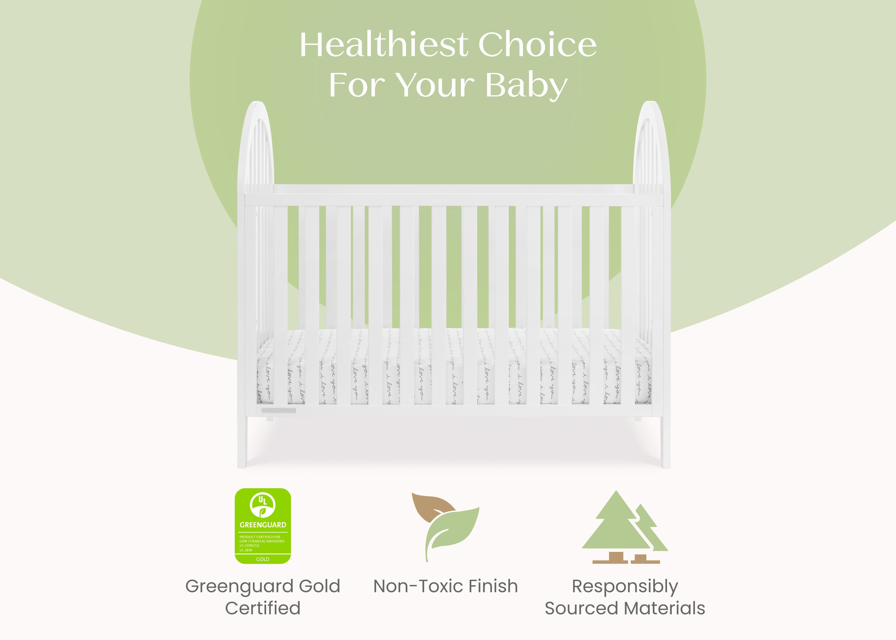 Milano 4-in-1 Convertible Baby Crib - Toddler Bed, Daybed & Full-Size Bed - Nursery Furniture for Boys & Girls - Perfect for Newborn to Teen Years