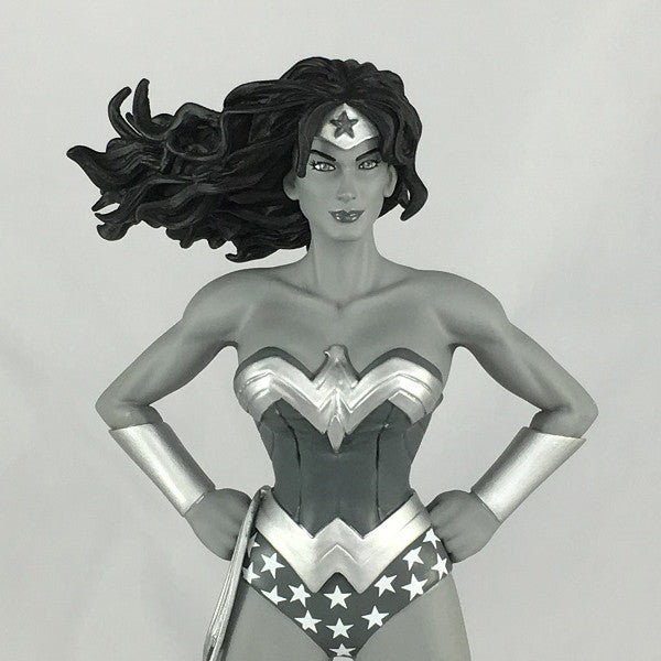 DC Comics Wonder Woman Black and White Statue Exclusive Collectible - Perfect for Superhero Fans, Home Decor, and Comic Book Collections
