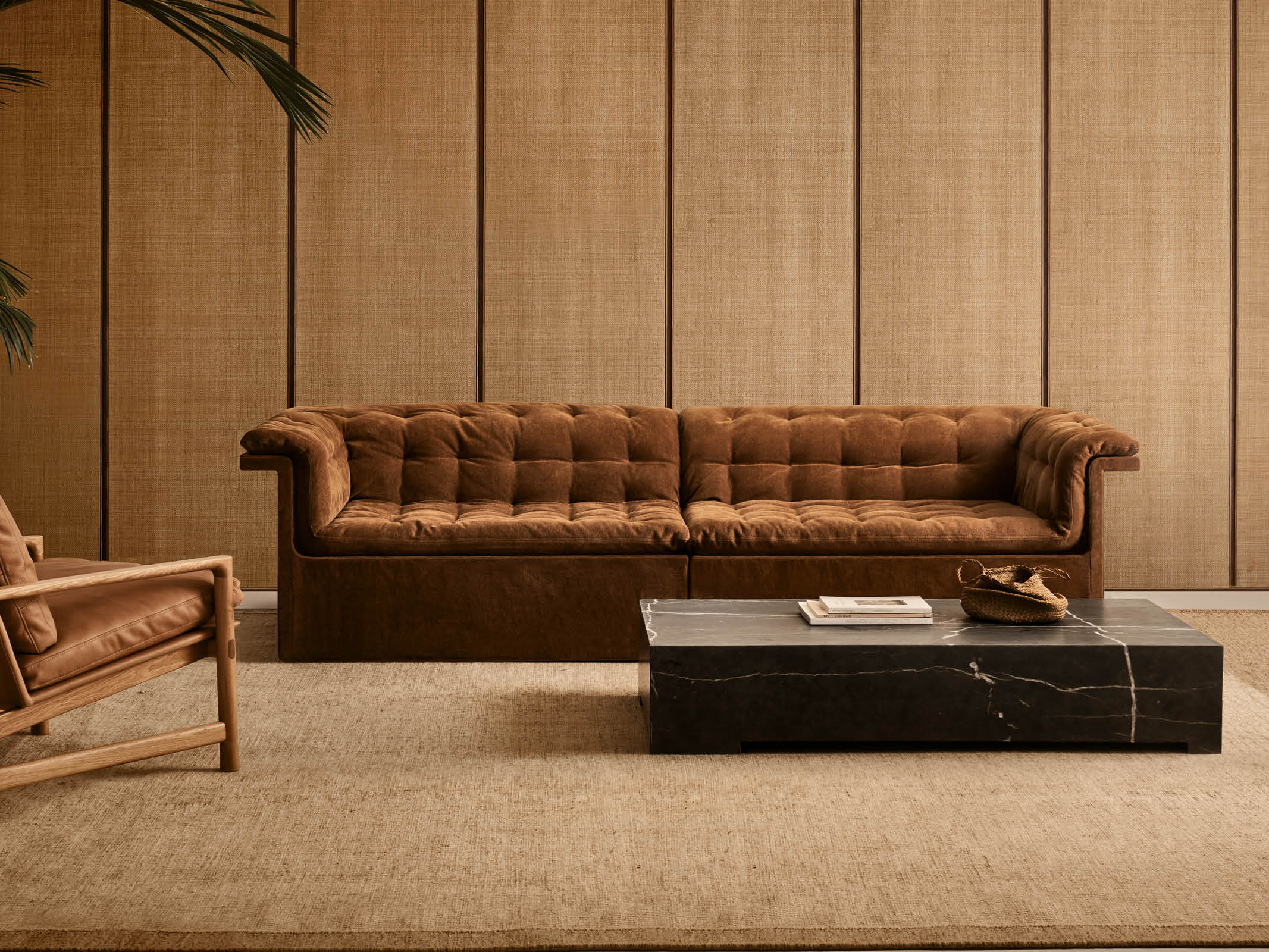 Furrow Sofa - Modern Sectional Couch for Living Room, Lounge & Office | Comfortable Upholstered Fabric Sofa with Deep Seating