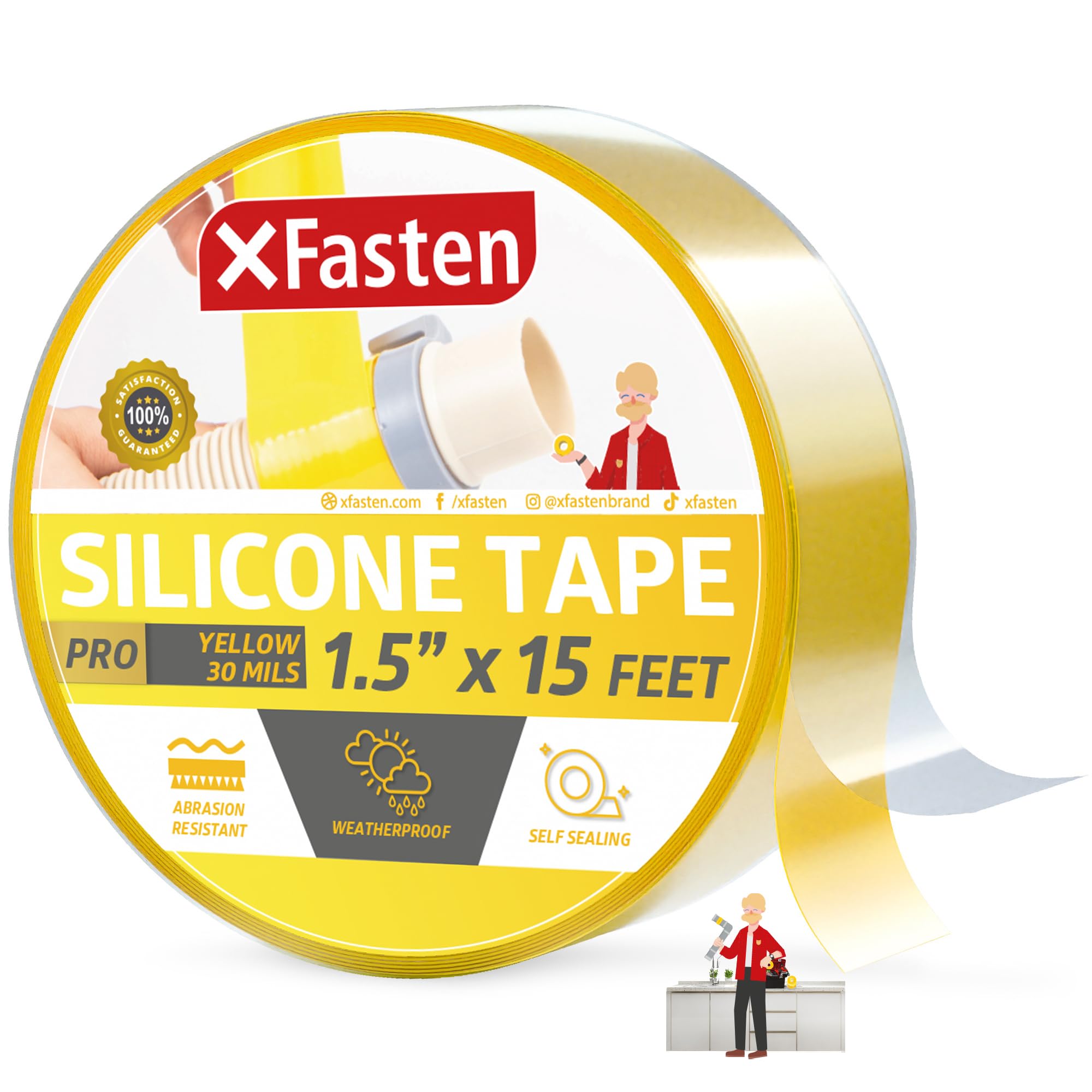 XFasten Professional Self-Fusing Silicone Tape - 1.5