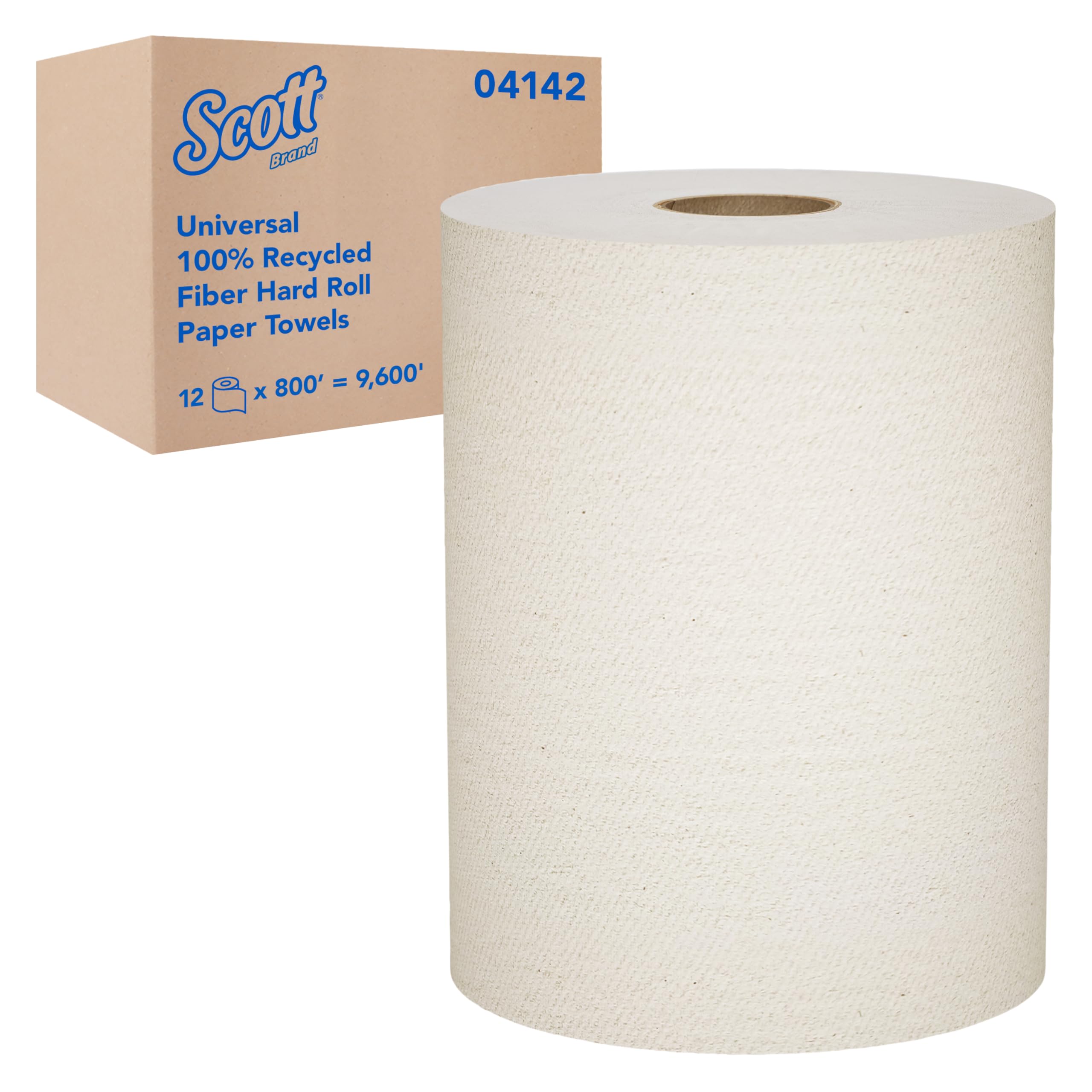 Scott Professional Universal 100% Recycled Fiber Hard Roll Paper Towels - Bulk (12 Rolls, 800' Each, 9,600'/Case) | 1.5
