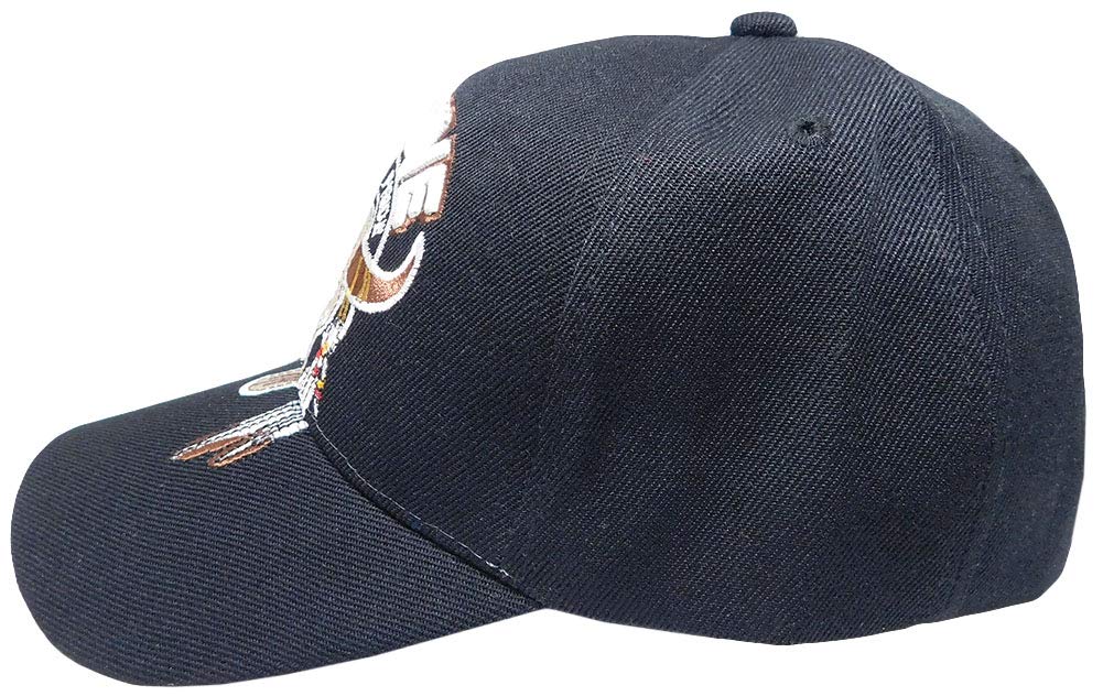 Native Pride Indian Buffalo Skull Dreamcatcher Adjustable Embroidered Cap - Polyester Black Hat with Cultural Design for Men & Women | Perfect for Festivals, Powwows & Western Fashion