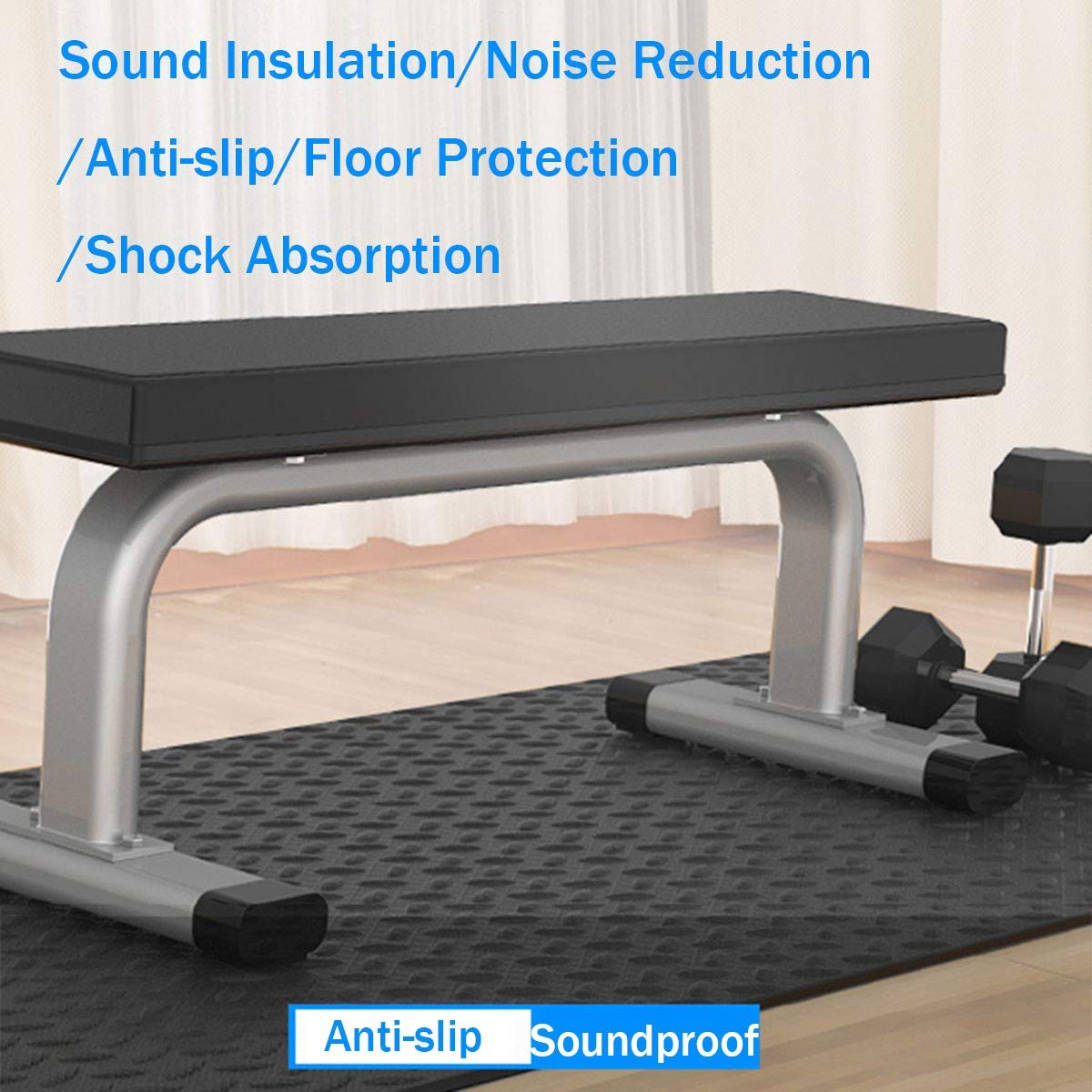 Premium Heavy-Duty Fitness Equipment Mat - 200×100cm Treadmill & Exercise Bike Floor Protector with Noise Reduction for Home Gym, Workout Room & Garage