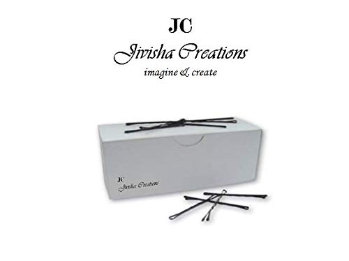 JIVISHA CREATIONS Women's Bobby Pins Hair Clips - 48 Pack Black Hair Accessories for Women, 6cm Slide Hairpins - Perfect for Updos, Ponytails & Everyday Styling