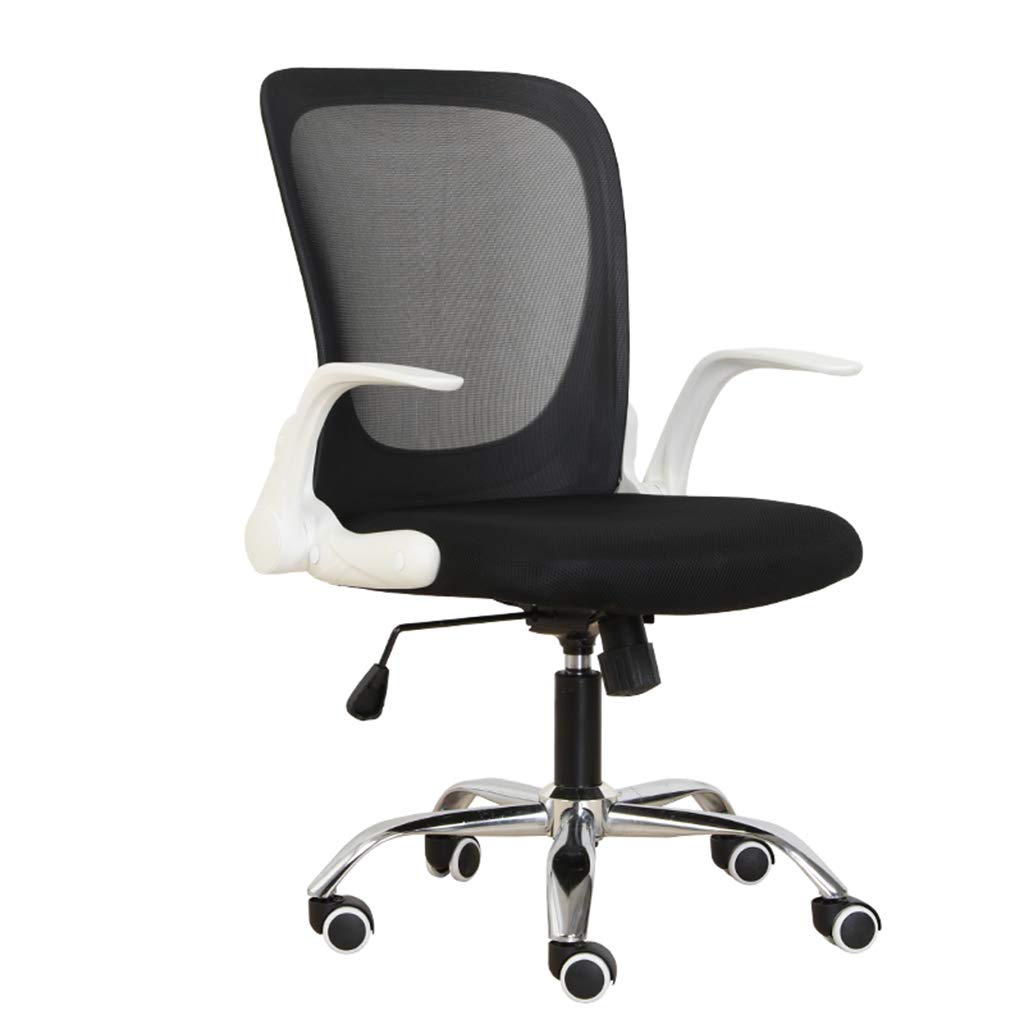 Fubas Ergonomic Office Computer Chair with Adjustable Height & Swivel - Foldable Backrest, Rotating Armrests, Space Saving Design - High Weight Capacity for Home & Office Use (Black)