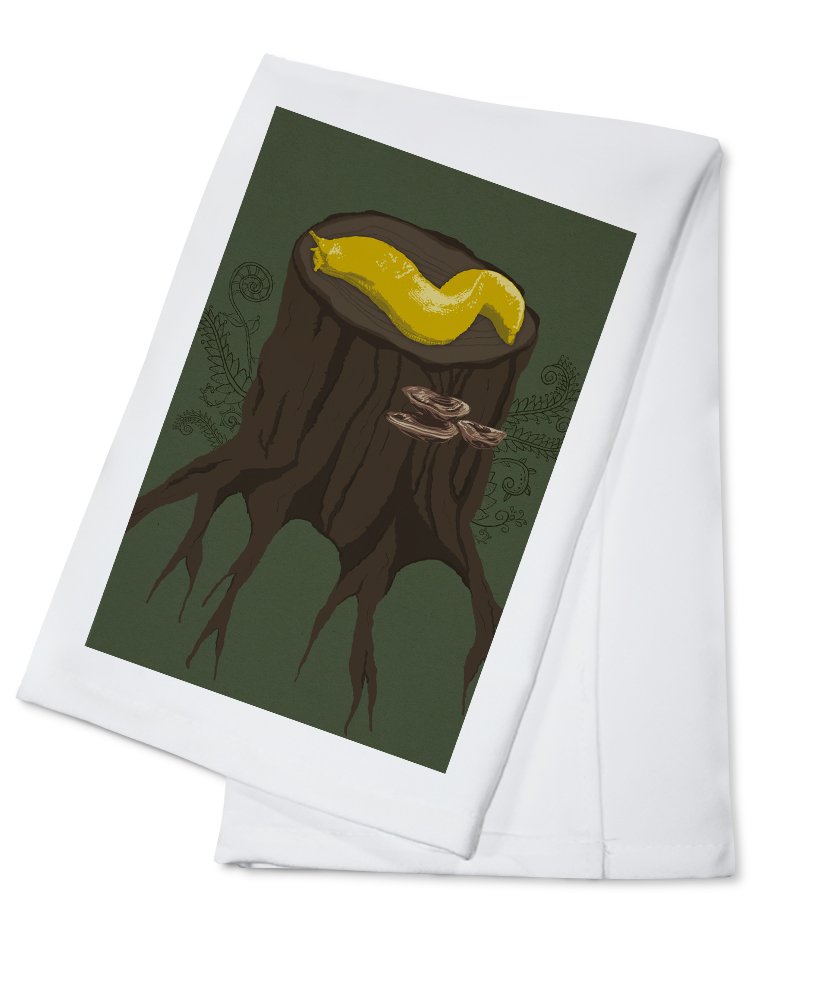 Banana Slug Letterpress Tea Towel - 100% Cotton Decorative Hand Towel for Kitchen & Home | Eco-Friendly Dish Towel, Unique Housewarming Gift, Perfect for Drying Dishes & Adding Farmhouse Charm