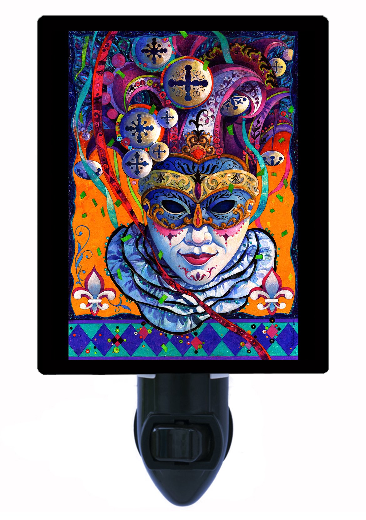 LED Night Light for Carnival & Mardi Gras - Decorative Mask-Themed Night Light for Bedroom, Nursery, Halloween & Holiday Decorations