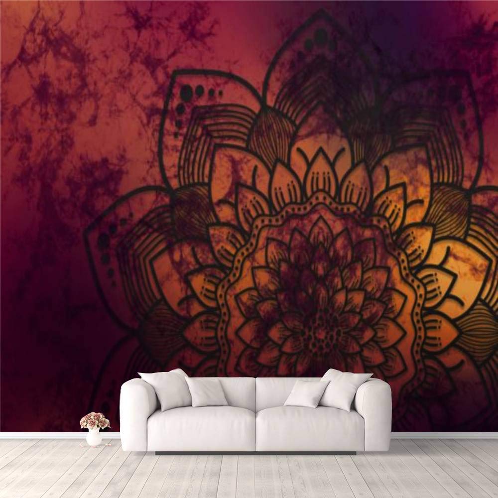 3D Self-Adhesive Wallpaper - Abstract Mandala Watercolor Floral Design | Peel & Stick Wall Mural for Bedroom, Living Room, Dorm Decor | Easy DIY Ceiling & Wardrobe Sticker | Perfect for Home Renovation & Interior Design Projects