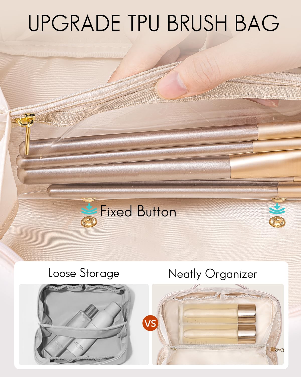 Vlando Travel Makeup Bag - Women's Toiletry Organizer with Divider | Perfect for Travel & Gifts