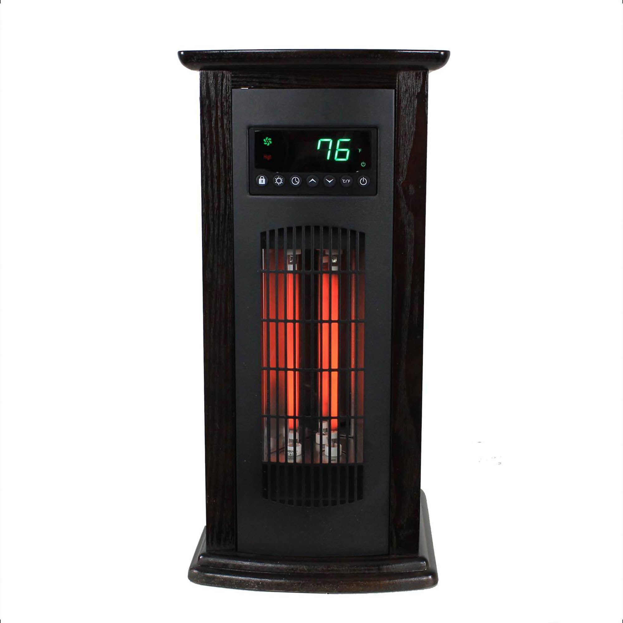 LifeSmart LifePro 1500W Infrared Quartz Tower Space Heater with Adjustable Temperature & Remote Control - Black (2 Pack) - Perfect for Bedroom, Living Room & Office Heating