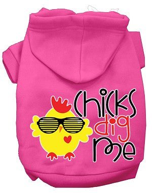 Chicks Dig Me Screen Print Dog Hoodies - Trendy & Comfortable Pet Apparel in Multiple Colors - Perfect for Walks, Playdates & Photo Shoots