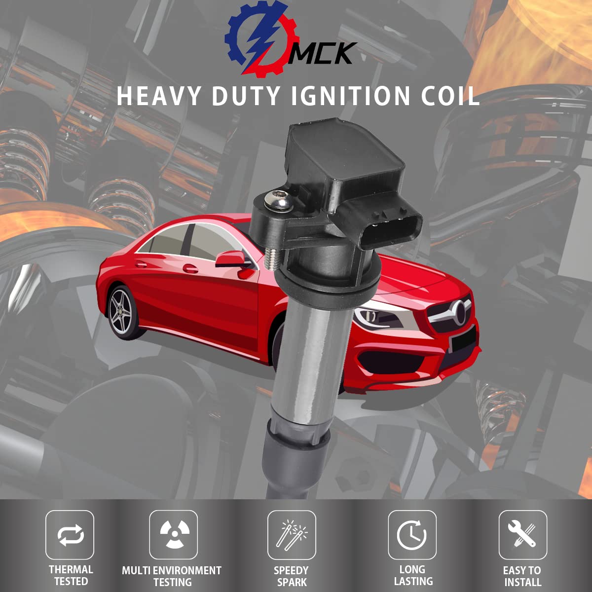 8-Piece Ignition Coil Pack Set Compatible with Buick Cadillac Lucerne DTS SRX STS XLR 2006-2011 4.6L V8 Engine - UF543 4-Pin Design - Perfect for Engine Performance & Tune-Up Maintenance