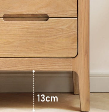 Solid Oak Wood Side Cabinet - Rustic Home Storage Organizer for Living Room, Bedroom, or Entryway