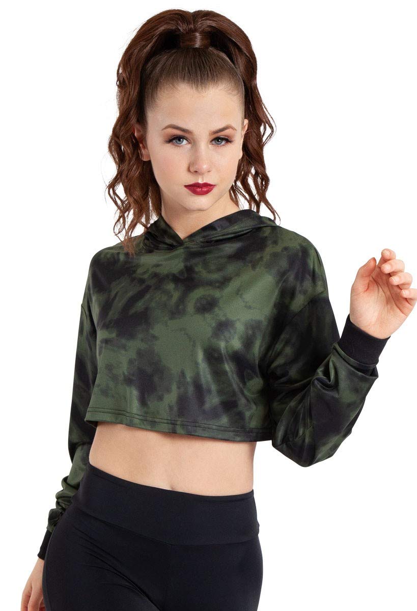 Balera Women's Tie Dye Cropped Hoodie - Soft Cotton Dance Hooded Sweatshirt for Yoga, Gym & Casual Wear