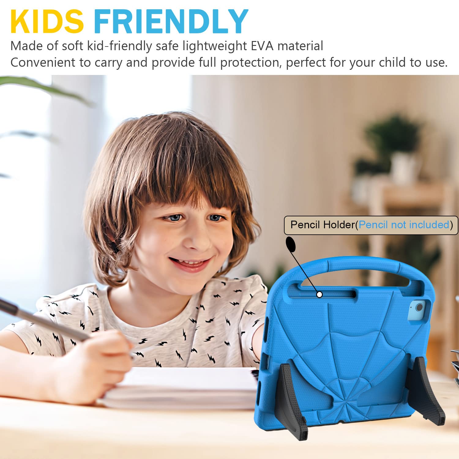 Lainergie Kids Shockproof iPad Case with Handle Stand - Compatible with iPad 11th Gen (A16) 2025, iPad 10th Gen 10.9