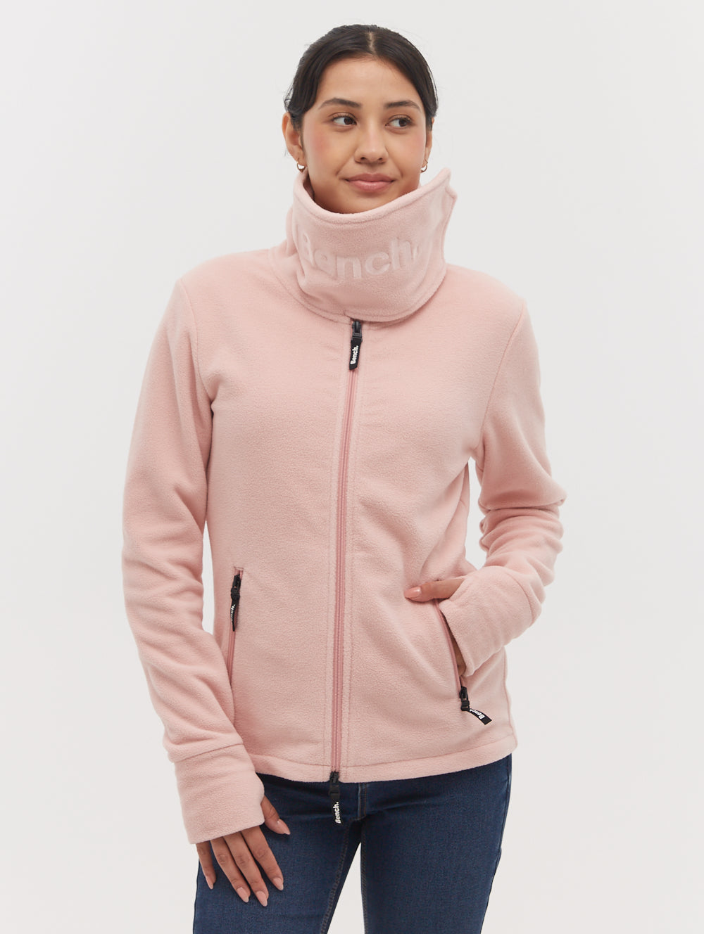 Women's Funnel Neck Microfleece Zip Up Jacket - Soft Warm Winter Pullover for Outdoor Hiking, Running & Casual Wear