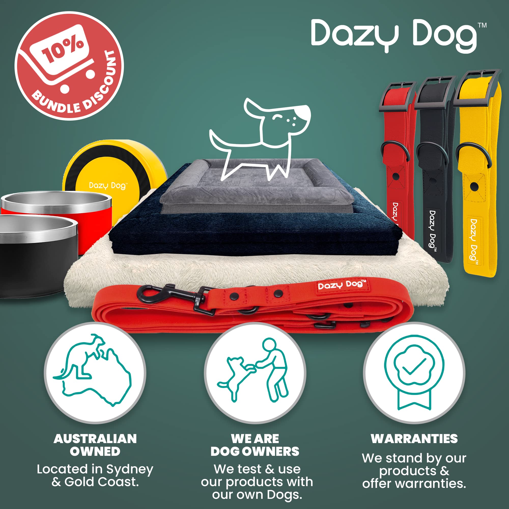**Dazy Dog Waterproof Durable Dog Collar – Odor-Resistant & Easy-Clean TPU Collar – Stronger Than Biothane, Silicone & Rubber – Fits Small, Medium & Large Dogs (Large, Black) – Perfect for Hiking, Swimming & Outdoor Adventures**