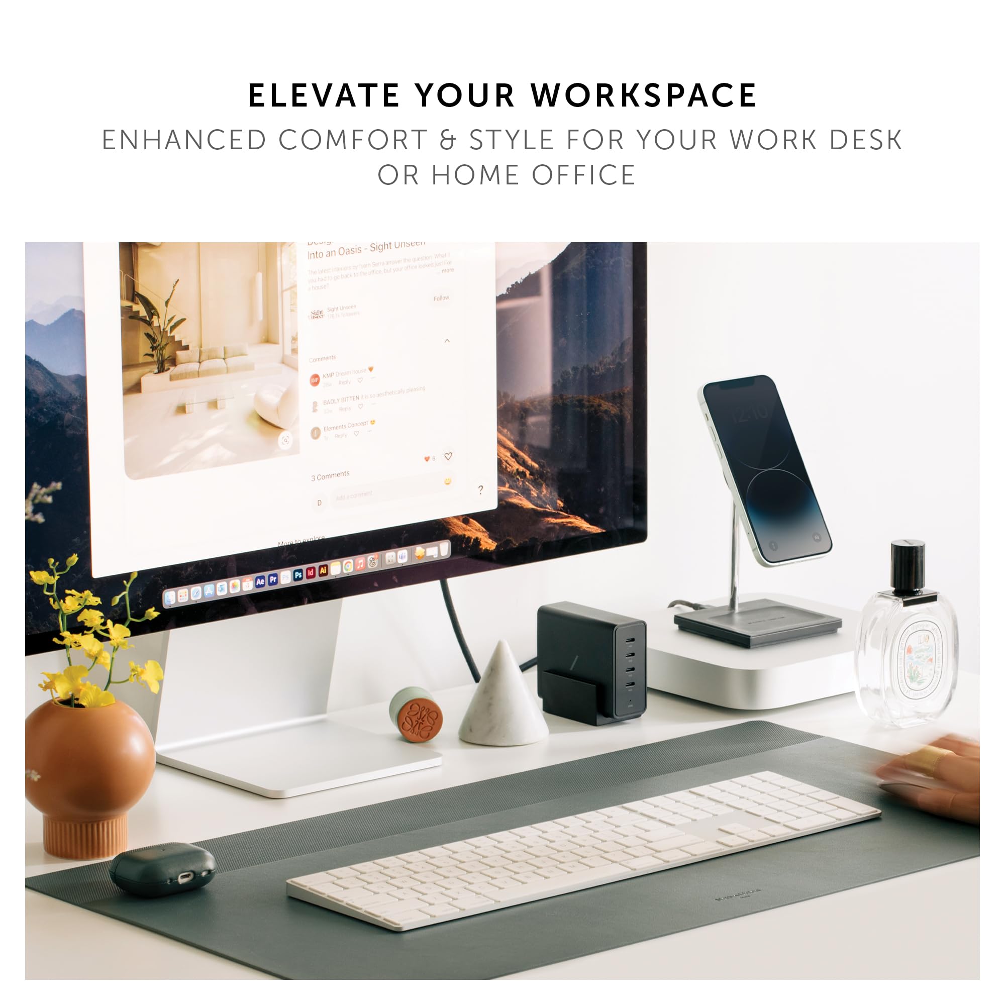 Premium Water-Resistant Dual-Sided Desk Mat for Office & Home - Sustainable Laptop Keyboard Mouse Pad Protector (25.6