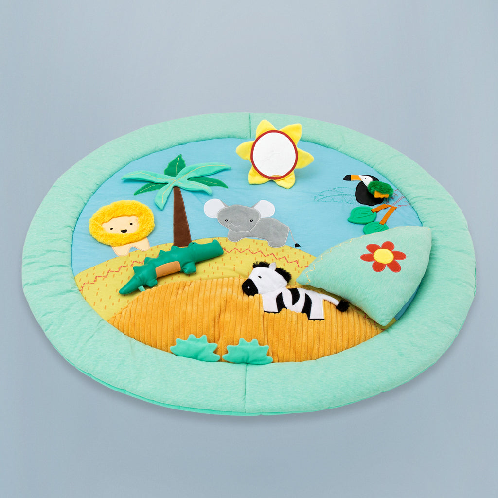 Little Big Friends Jungle Activity Playmat for Babies & Toddlers - Soft, Non-Toxic Play Mat for Crawling, Tummy Time & Learning - Perfect for Nursery, Daycare & Home Play Areas