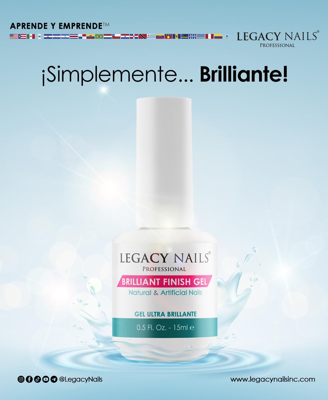 Legacy Nails Brilliant Finish - High Shine Nail Polish for Salon Quality Manicures at Home | Perfect for Parties, Weddings & Special Occasions