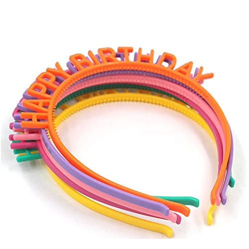Happy Birthday Hair Hoop for Girls - Orange Plastic Party Headband with Teeth - Pack of 1 - Perfect for Birthday Parties, Costumes & Celebrations