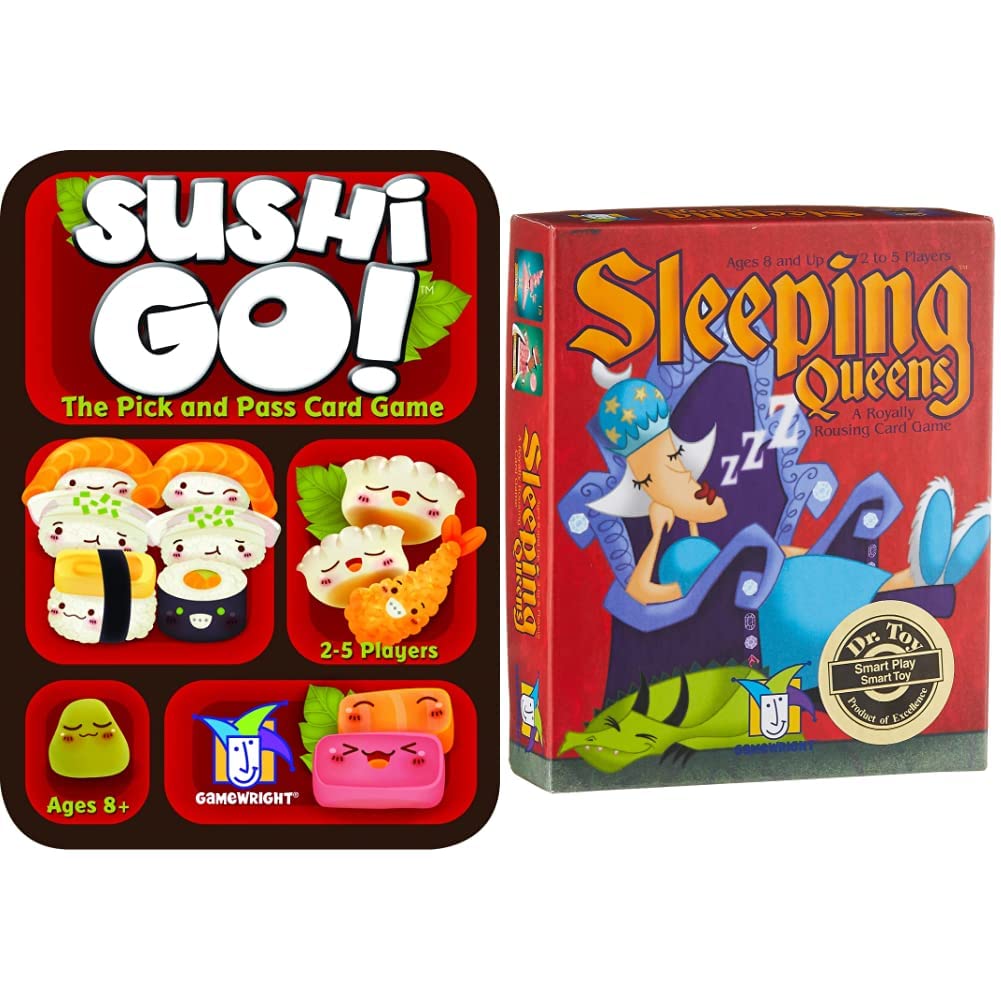 Sleeping Queens Card Game - 79 Fun Family Cards for Kids & Adults | Sushi Go! Pick and Pass Party Card Game | Perfect for Family Game Nights, Travel & Birthday Parties