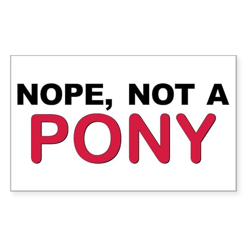 White - Great Dane Not A Pony Rectangle Sticker