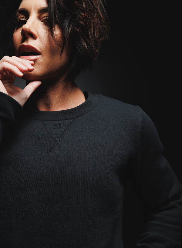 Women's Forever Crewneck Sweatshirt - Soft & Comfortable Black Pullover for Casual Wear | Perfect for Everyday Outfits, Lounge & Street Style