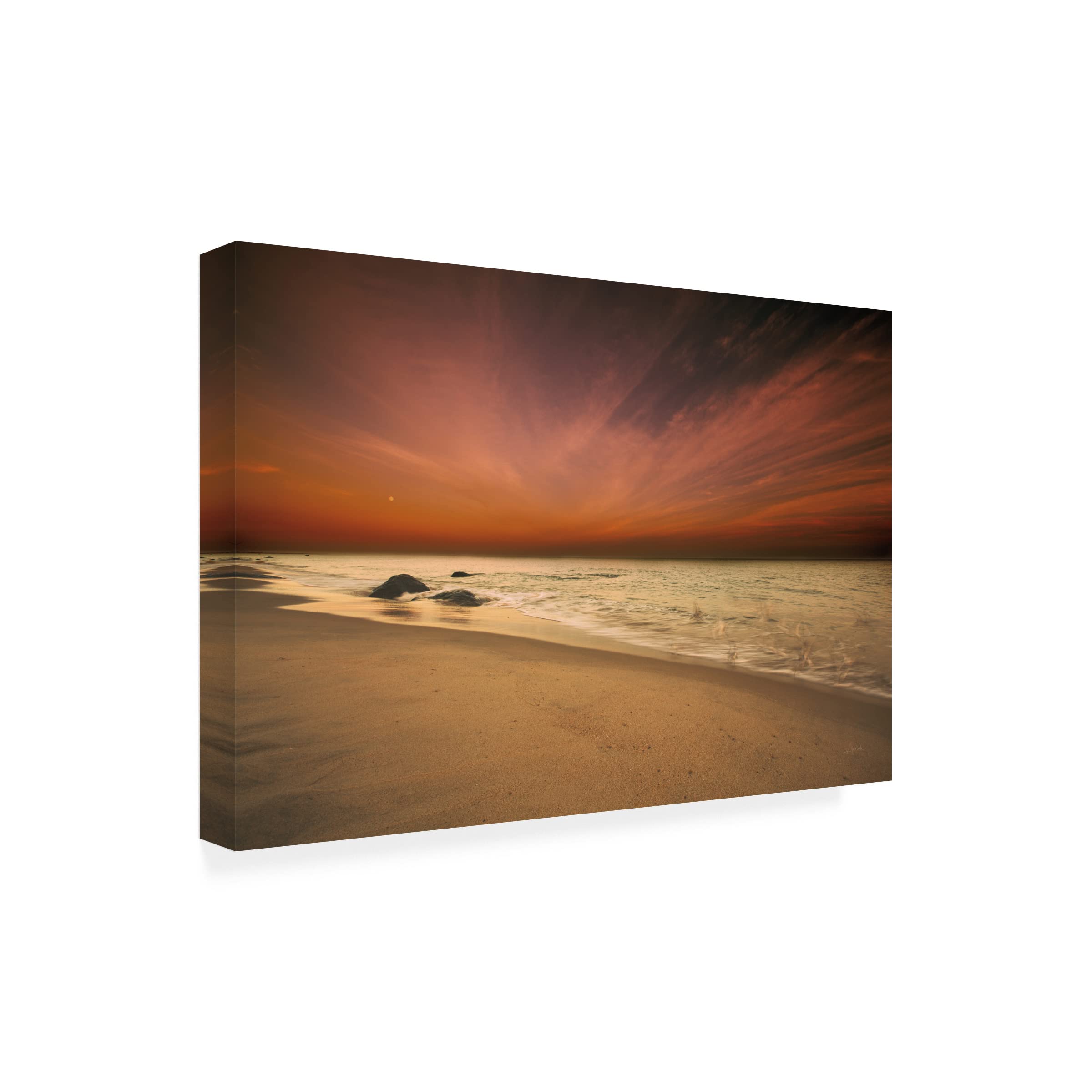 Trademark Fine Art 'Marthas Vineyard Beach III' by Aledanda - 16x24 Canvas Wall Art Print - Coastal Home Decor for Living Room, Bedroom & Office
